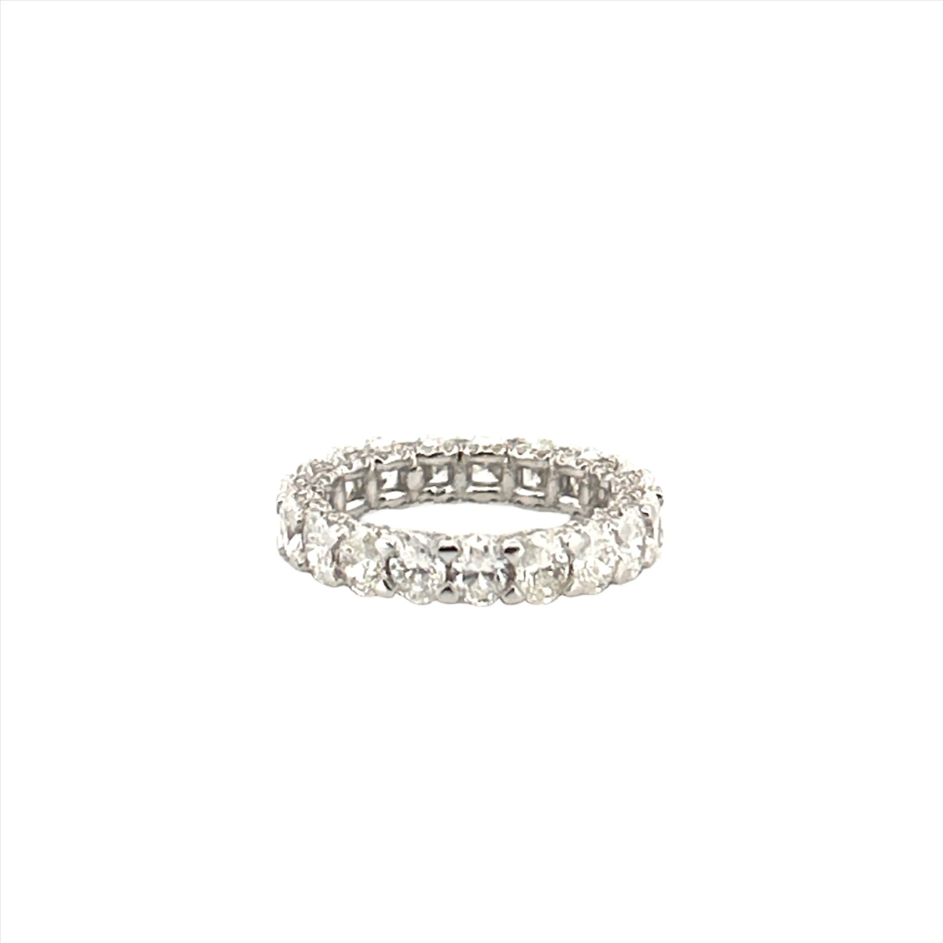 14K Gold Natural Oval Cut Diamond U Prong Eternity Wedding Band