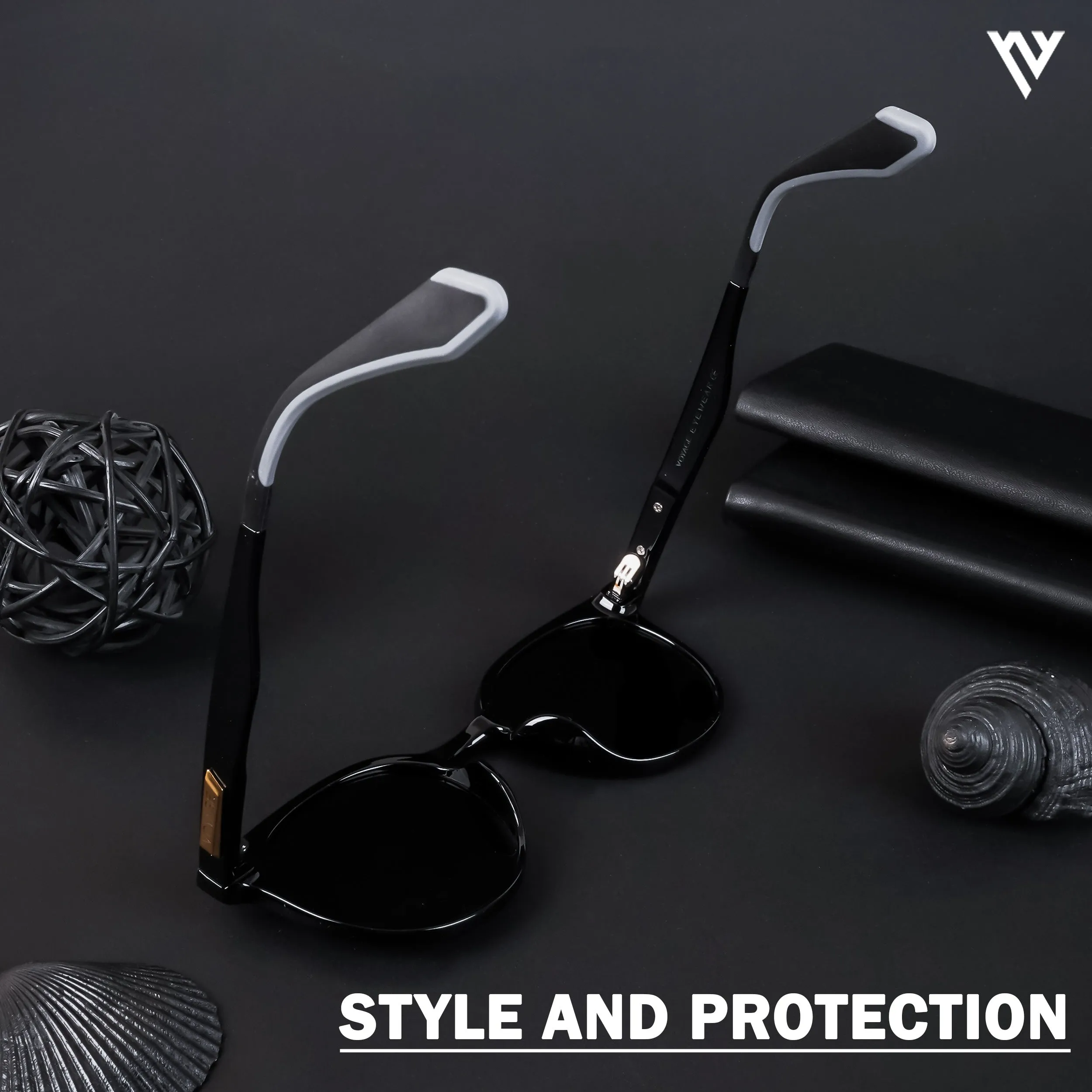 Active Shine Black Polarized Round Sunglasses - PMG4470