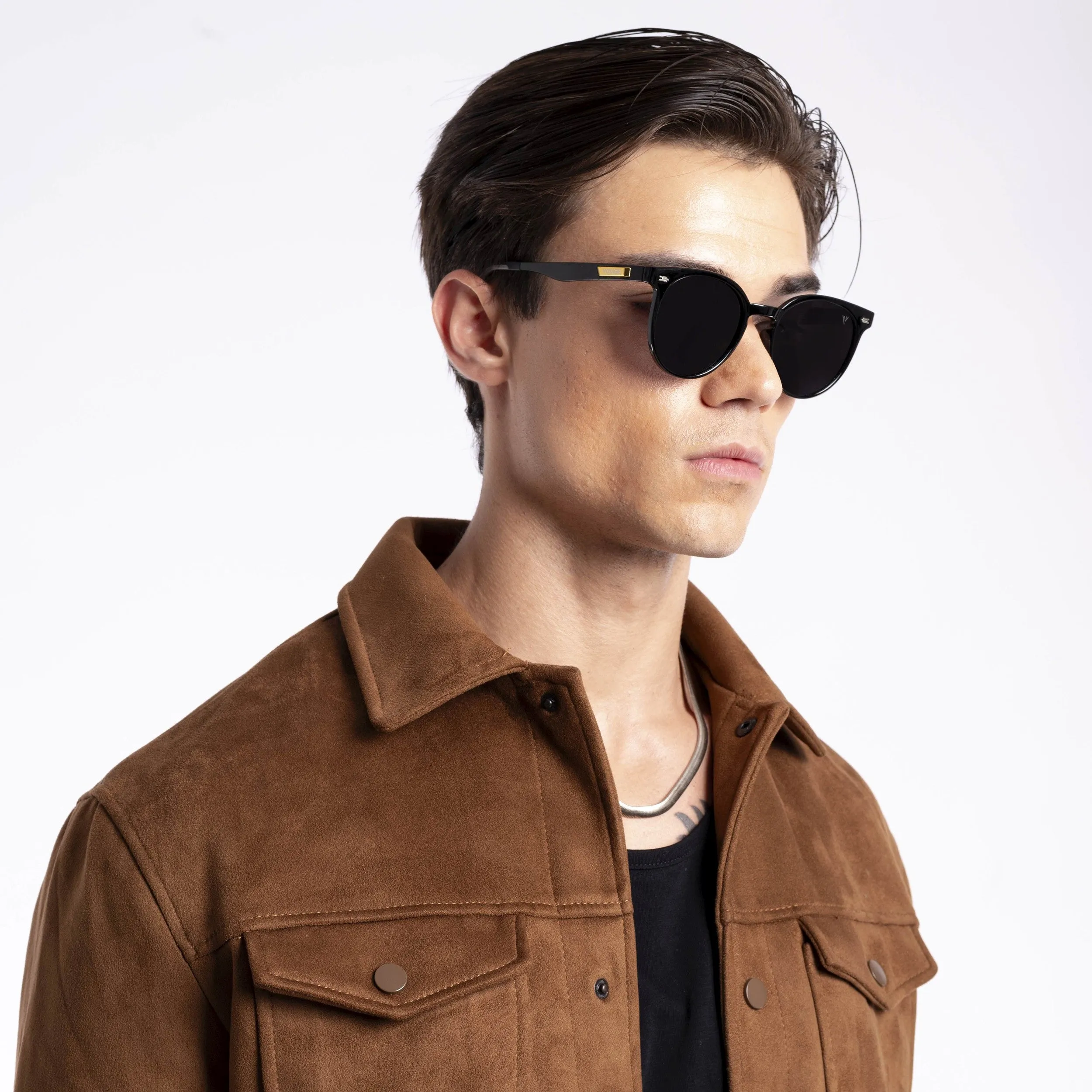 Active Shine Black Polarized Round Sunglasses - PMG4470
