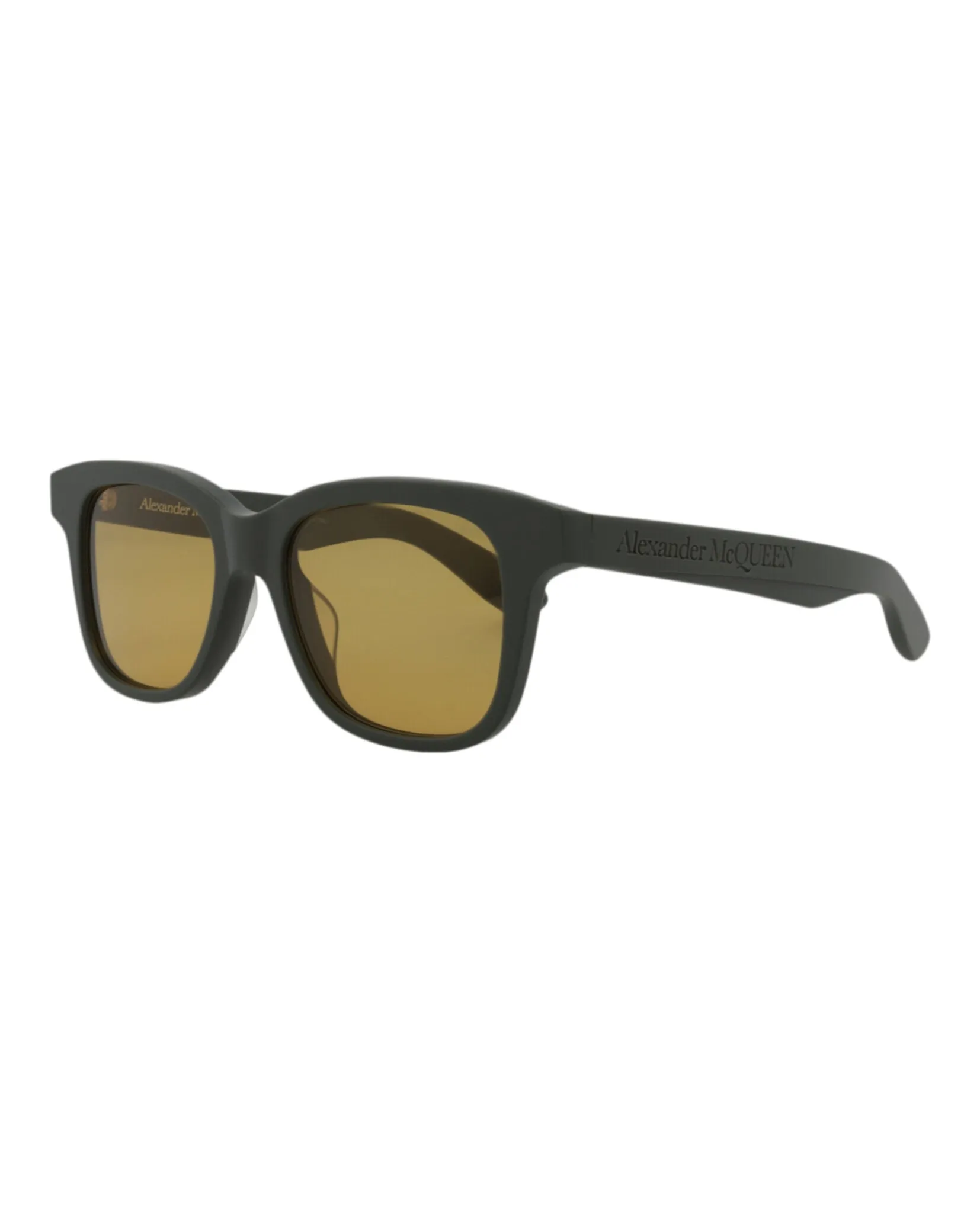 Alexander McQueen Mens Square/Rectangle Green Green Yellow Fashion Designer Eyewear