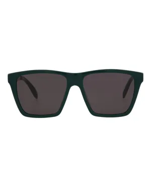 Alexander McQueen Mens Square/Rectangle Green Silver Grey Fashion Designer Eyewear