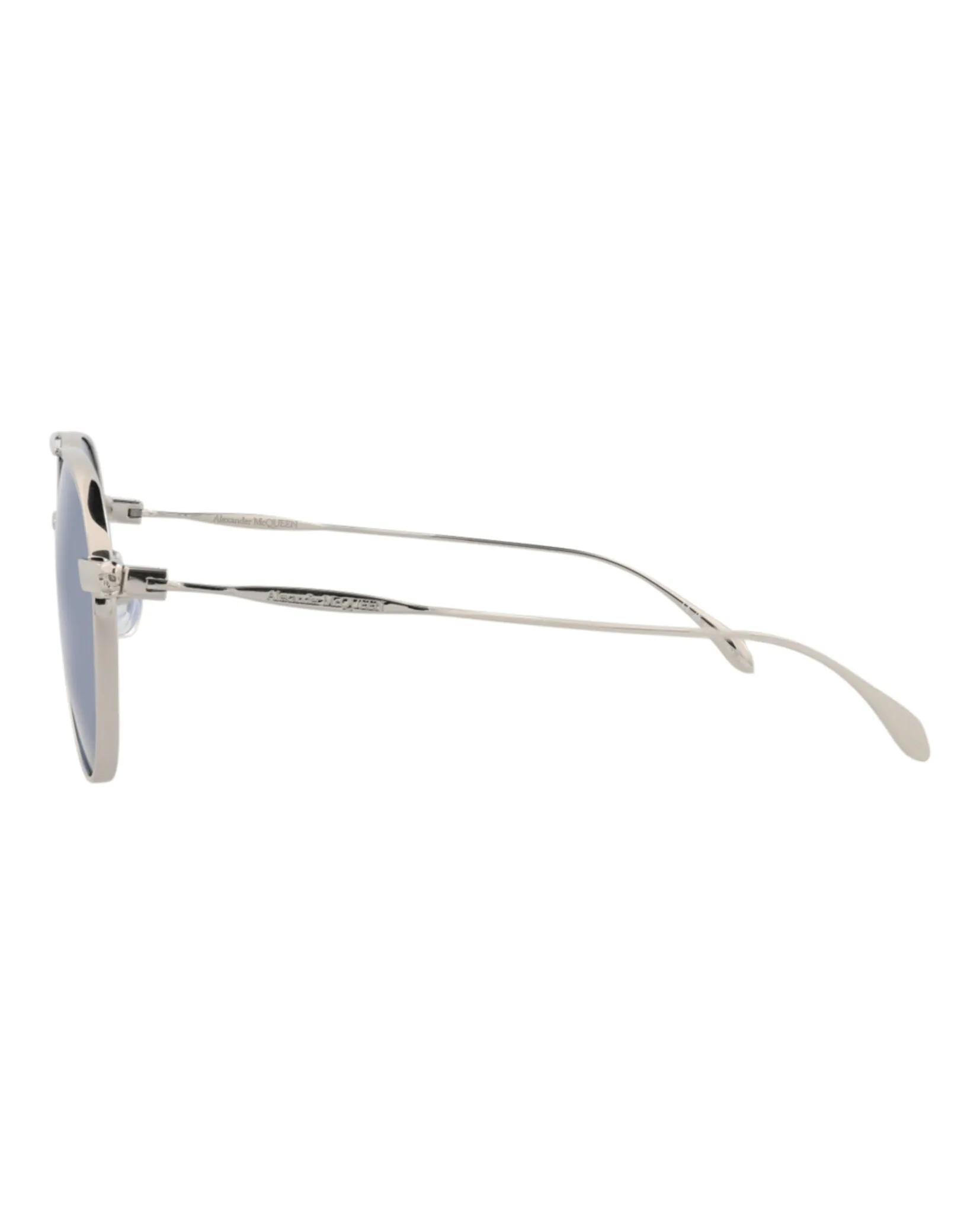 Alexander McQueen Unisex Aviator Silver Silver Light Blue Fashion Designer Eyewear