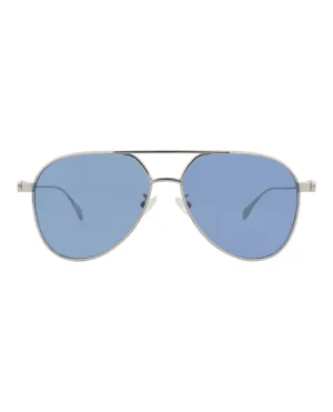 Alexander McQueen Unisex Aviator Silver Silver Light Blue Fashion Designer Eyewear