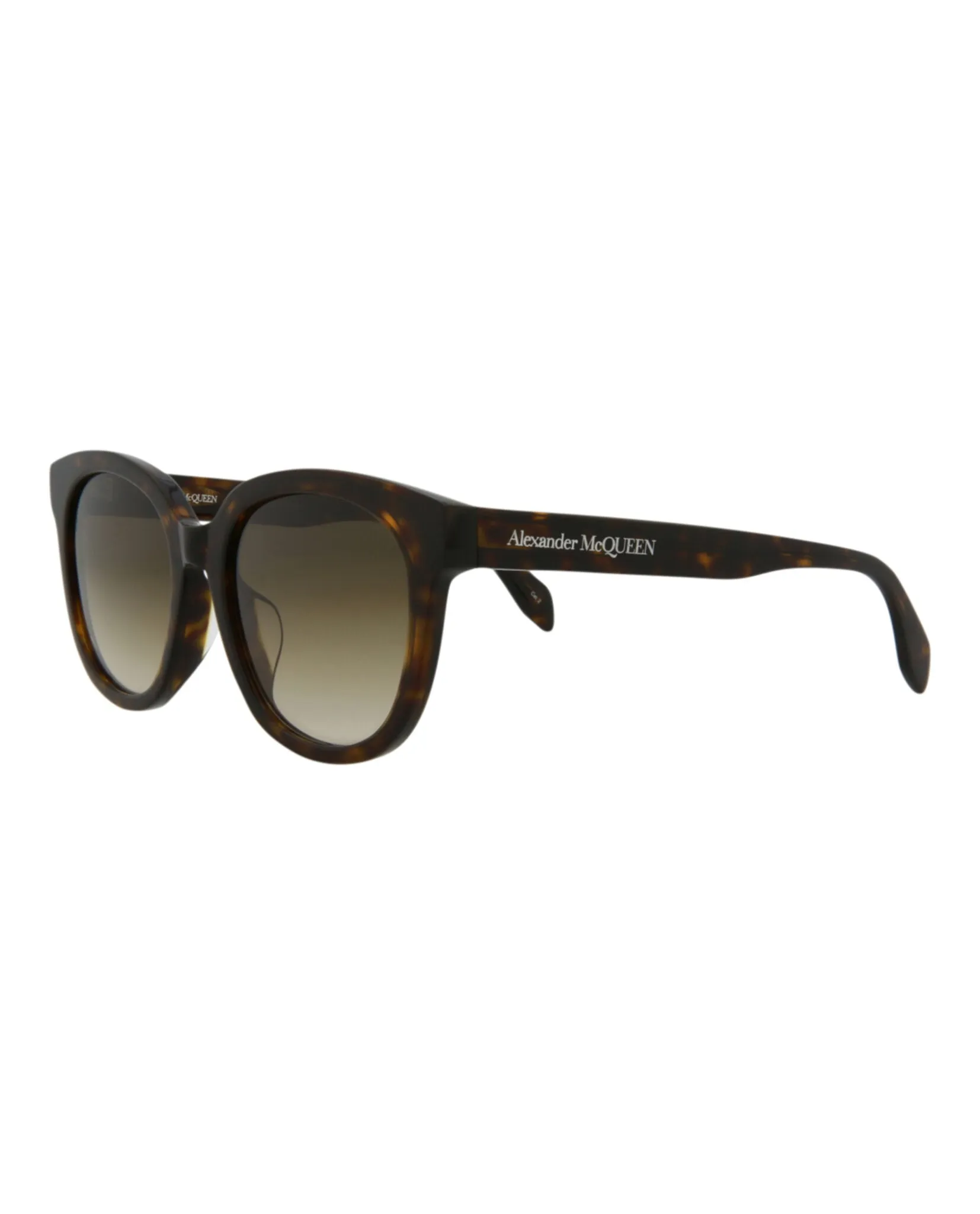 Alexander McQueen Unisex Round/Oval Havana Havana Brown Fashion Designer Eyewear