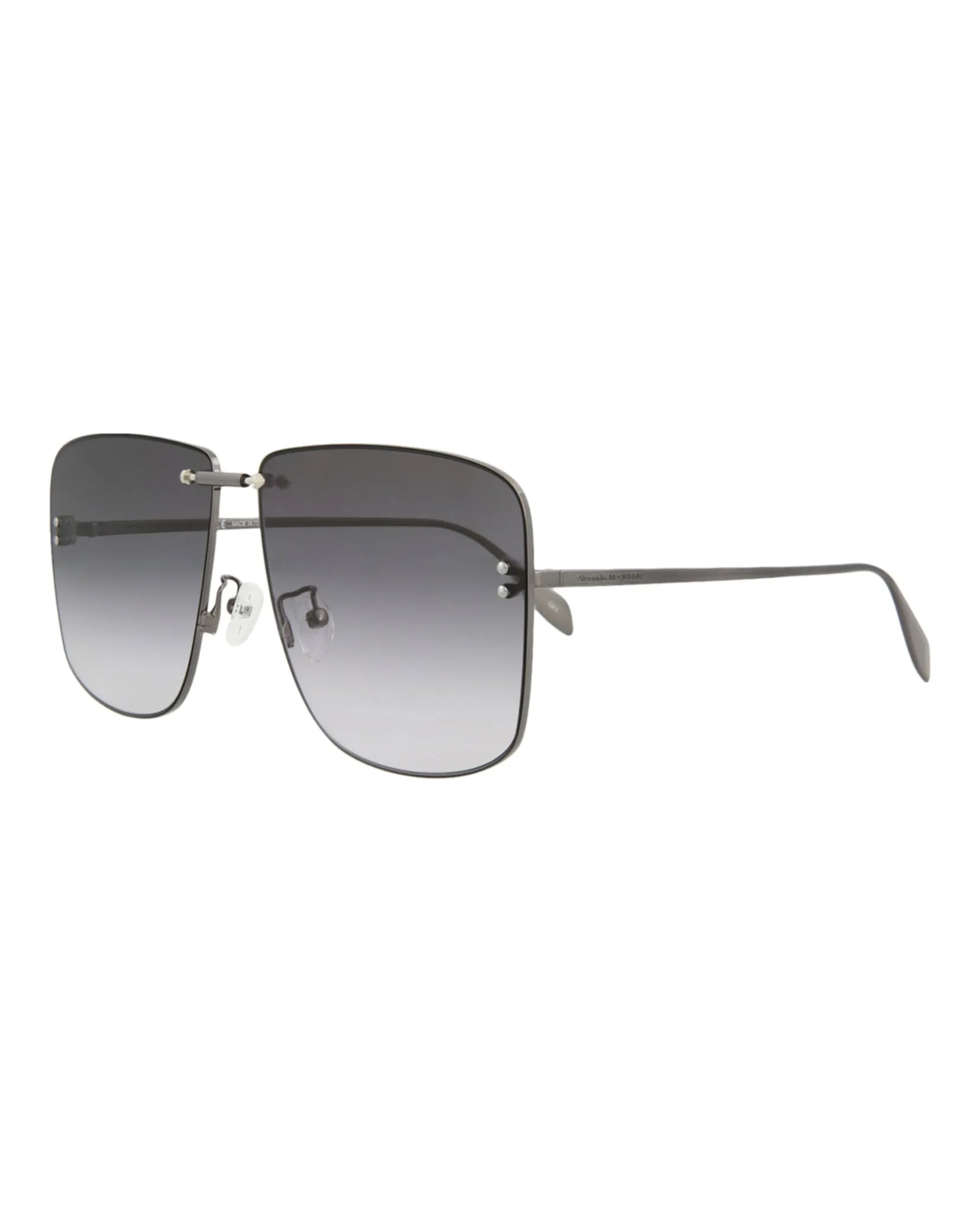 Alexander McQueen Unisex Square/Rectangle Ruthenium Ruthenium Grey Fashion Designer Eyewear