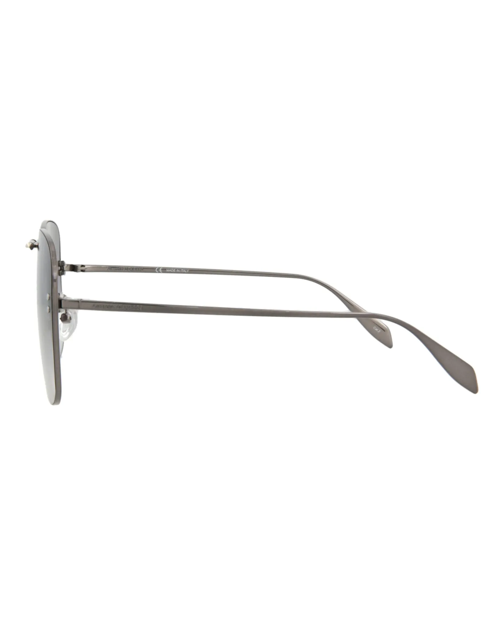 Alexander McQueen Unisex Square/Rectangle Ruthenium Ruthenium Grey Fashion Designer Eyewear