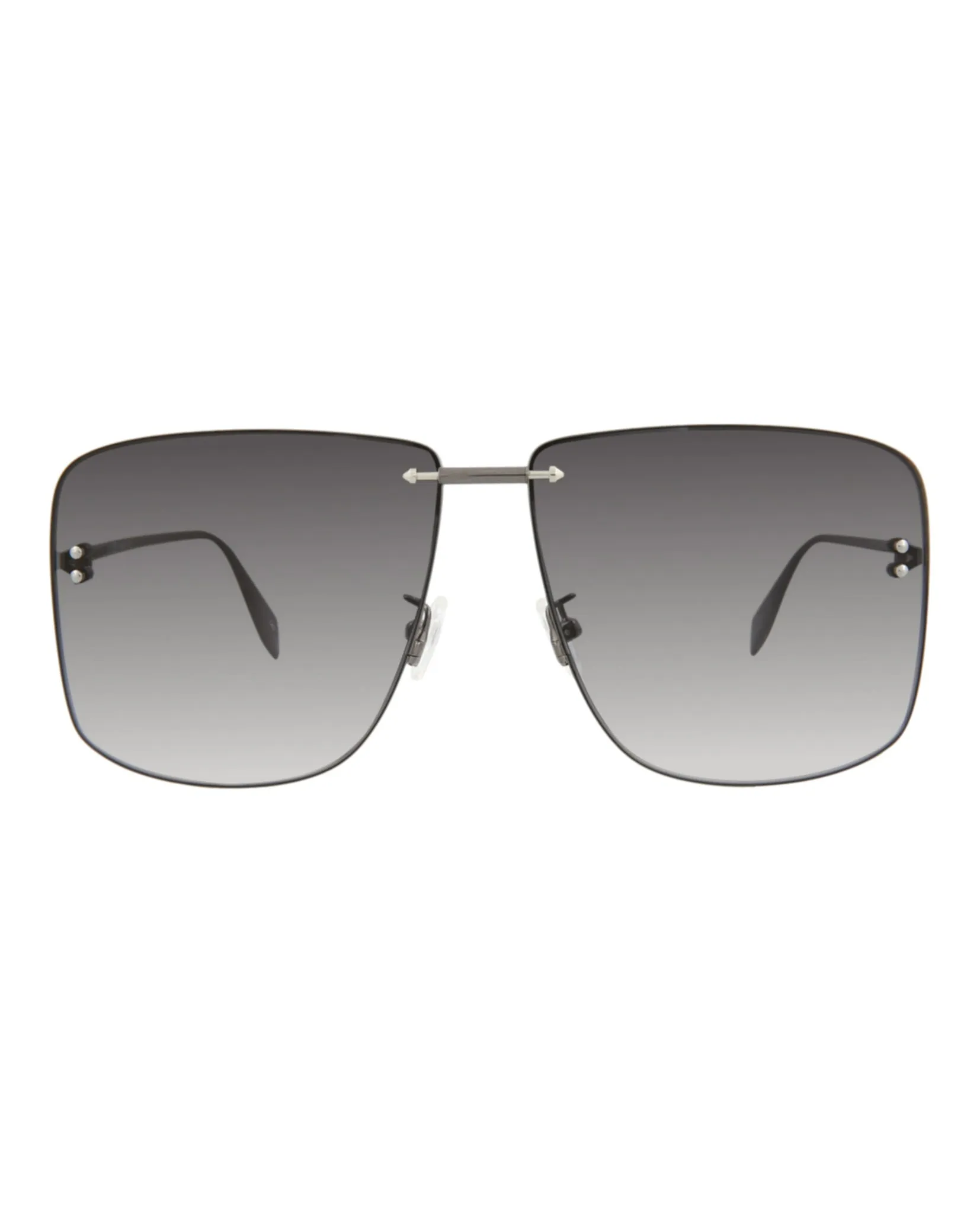 Alexander McQueen Unisex Square/Rectangle Ruthenium Ruthenium Grey Fashion Designer Eyewear
