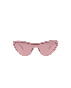 Alexander McQueen Womens Cat Eye Silver Silver Pink Fashion Designer Eyewear