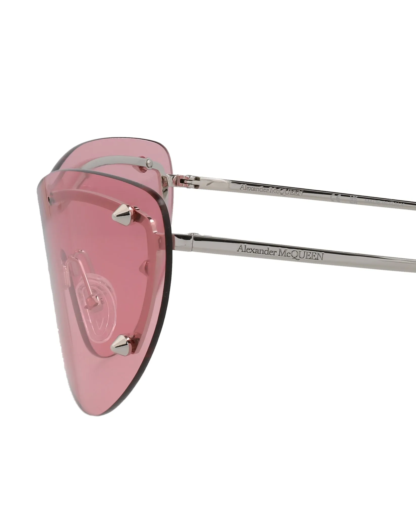 Alexander McQueen Womens Cat Eye Silver Silver Pink Fashion Designer Eyewear