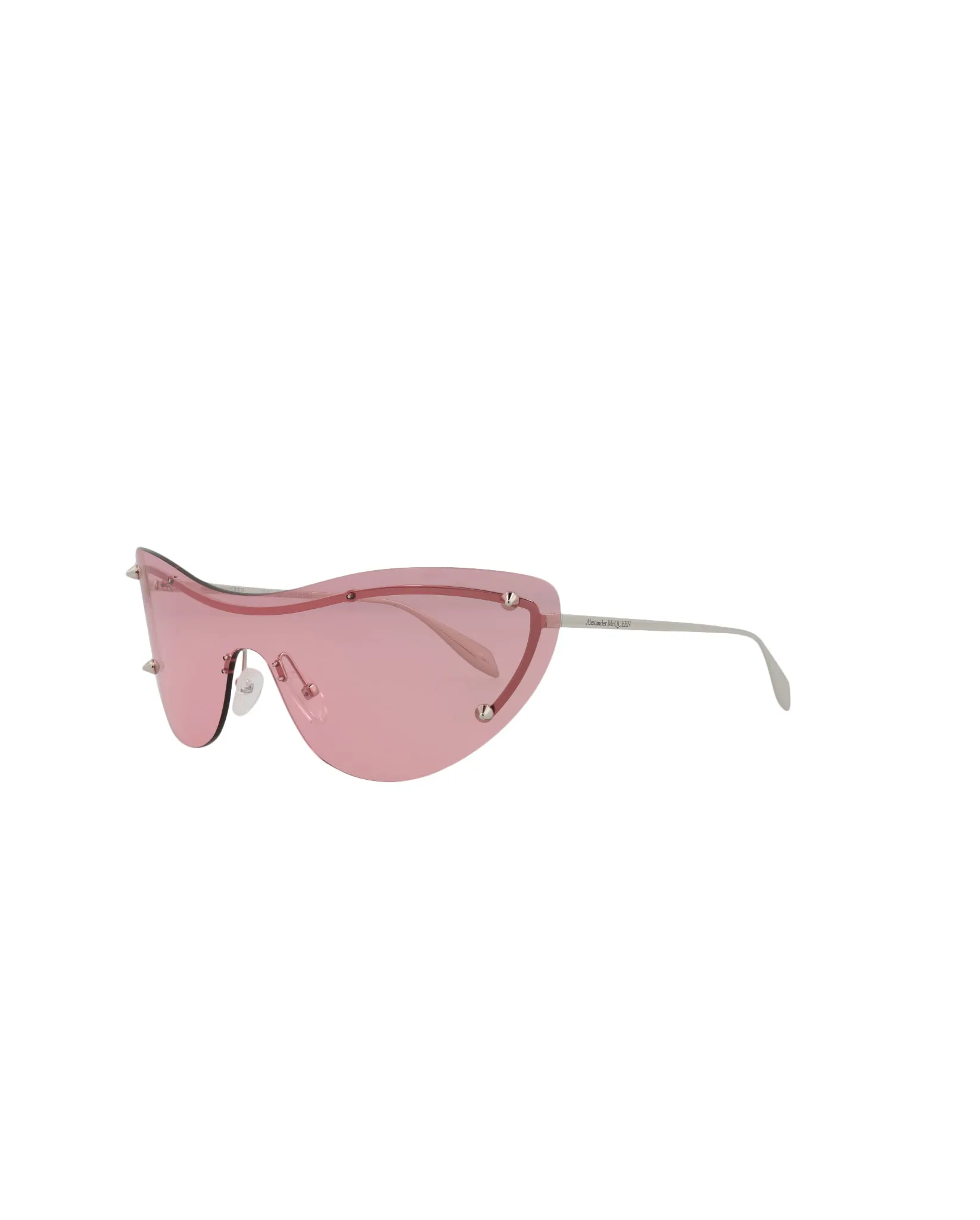 Alexander McQueen Womens Cat Eye Silver Silver Pink Fashion Designer Eyewear