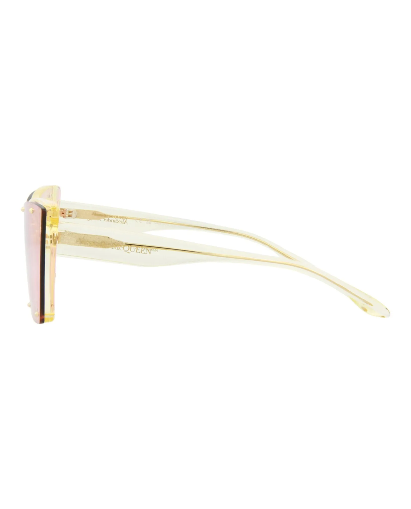 Alexander McQueen Womens Cat Eye Yellow Yellow Pink Fashion Designer Eyewear
