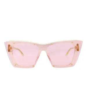 Alexander McQueen Womens Cat Eye Yellow Yellow Pink Fashion Designer Eyewear