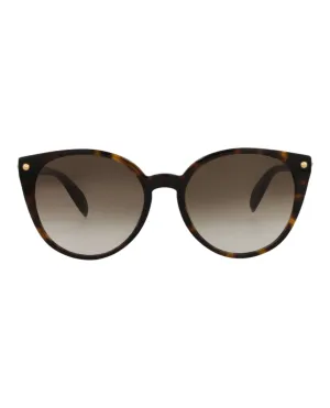 Alexander McQueen Womens Round/Oval Avana Avana Brown Fashion Designer Eyewear