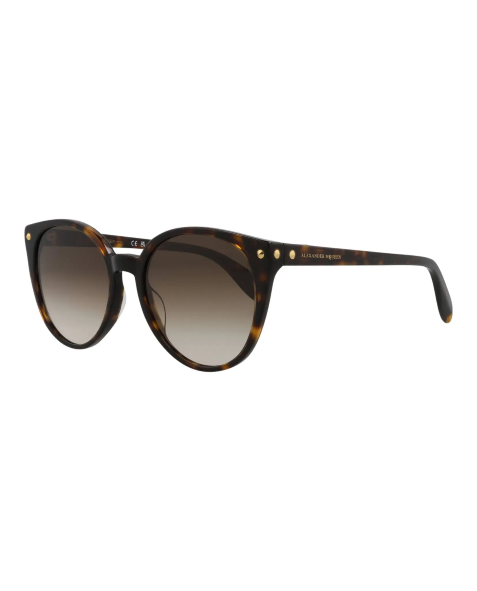 Alexander McQueen Womens Round/Oval Avana Avana Brown Fashion Designer Eyewear