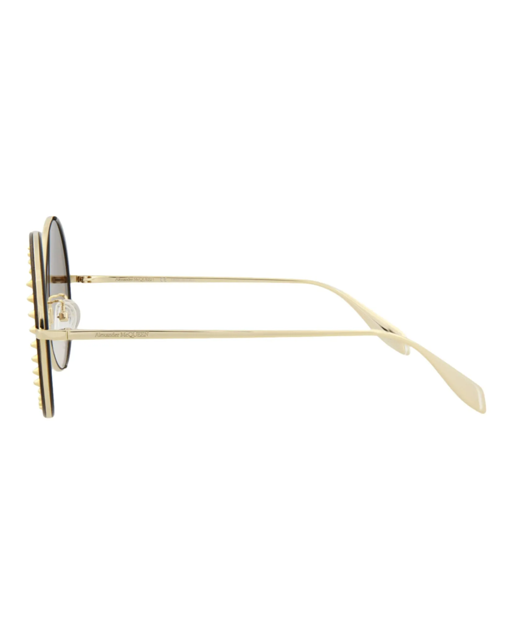 Alexander McQueen Womens Round/Oval Gold Gold Brown Fashion Designer Eyewear