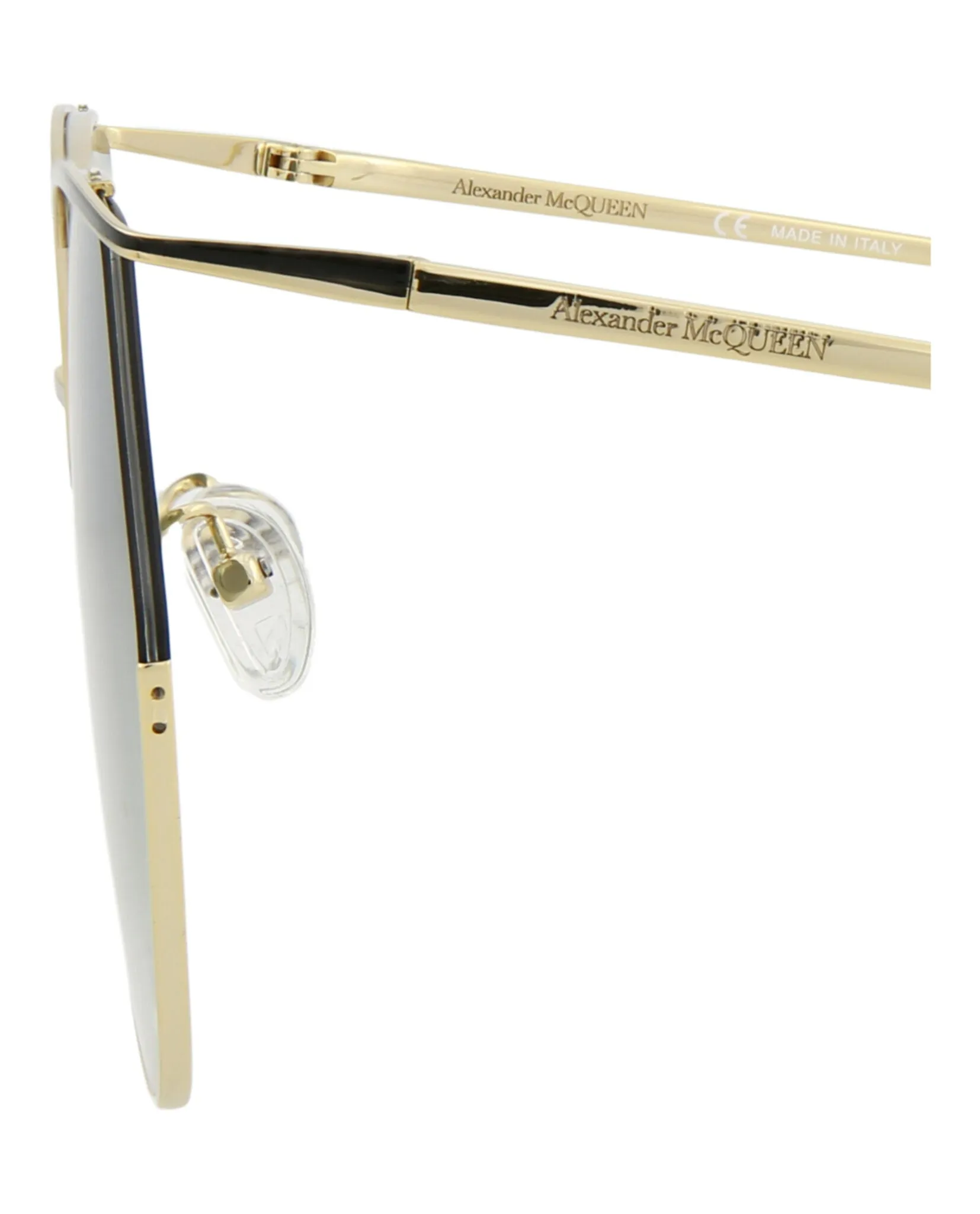 Alexander McQueen Womens Round/Oval Gold Gold Green Fashion Designer Eyewear