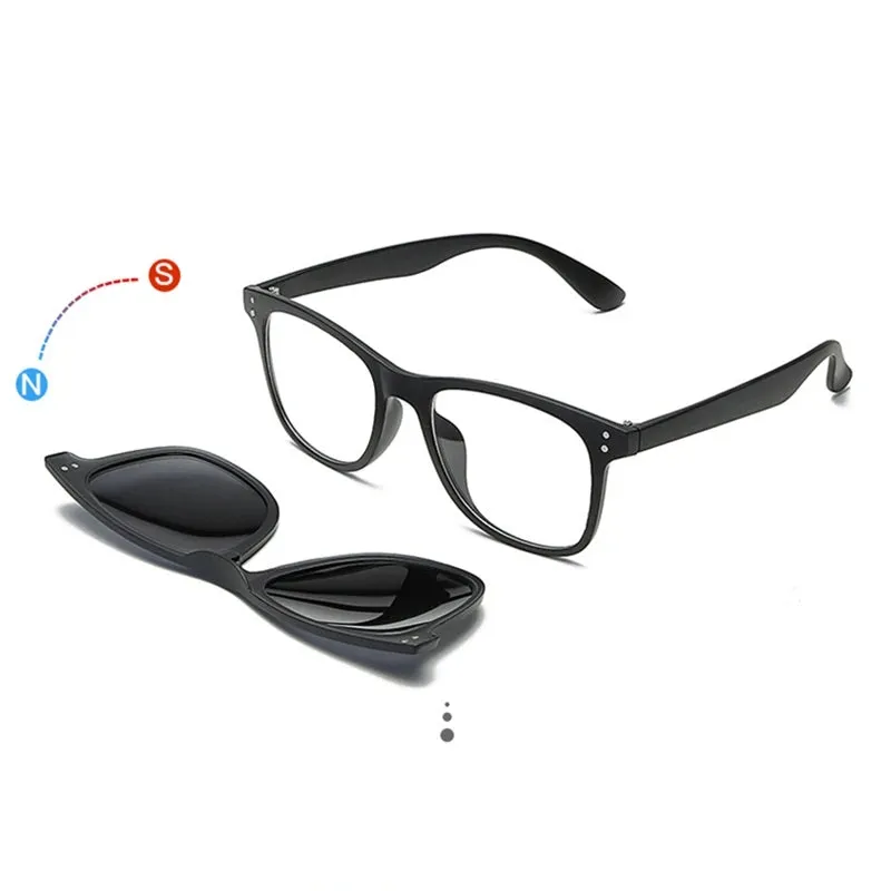 Belmon Unisex 6 In 1 Magnetic Clip On Polarized Sunglasses RS2218A
