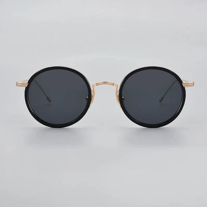 Black Mask Men's Full Rim Alloy Round Polarized Sunglasses X906