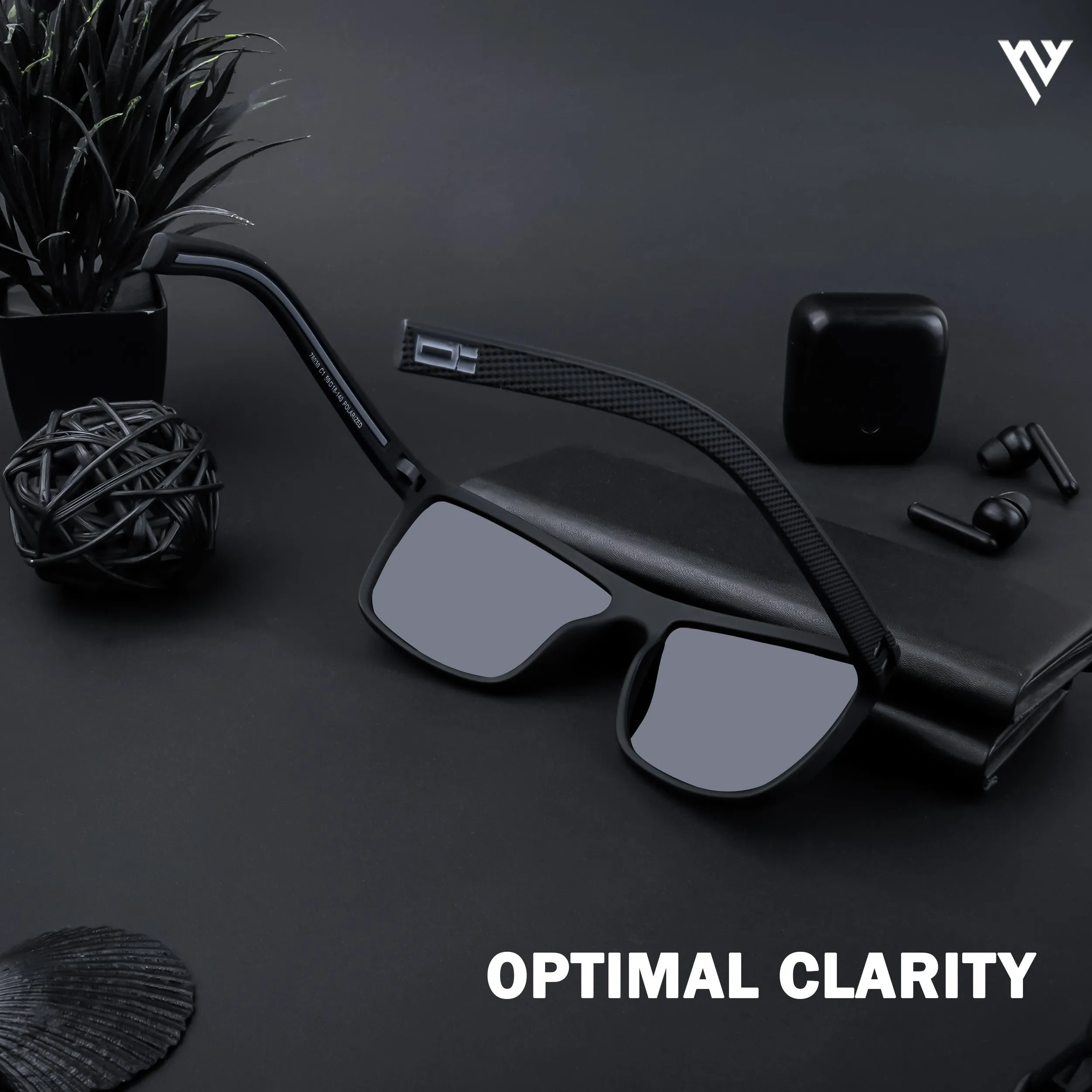 Black Polarized Wayfarer Sunglasses - PMG4295