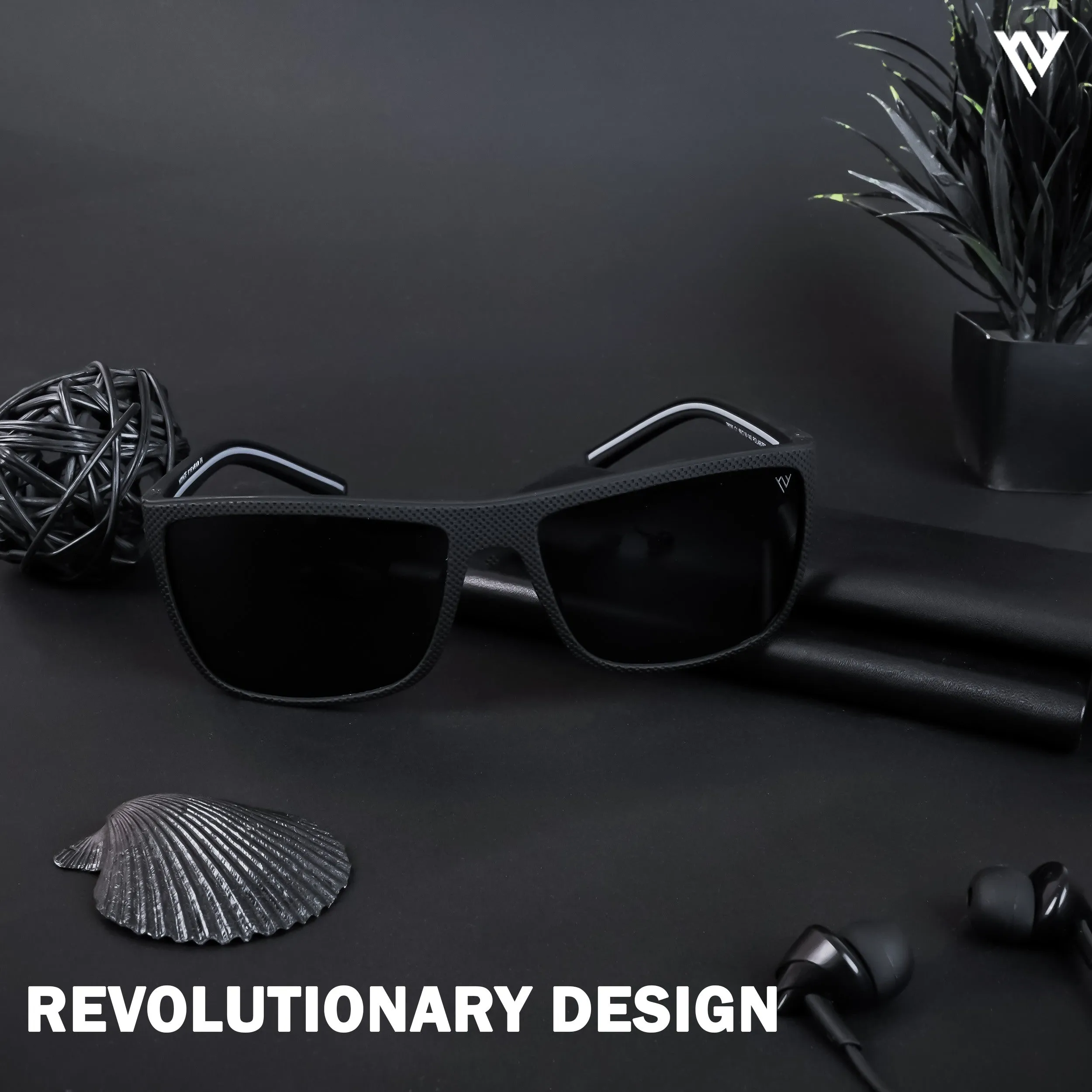 Black Polarized Wayfarer Sunglasses - PMG4295