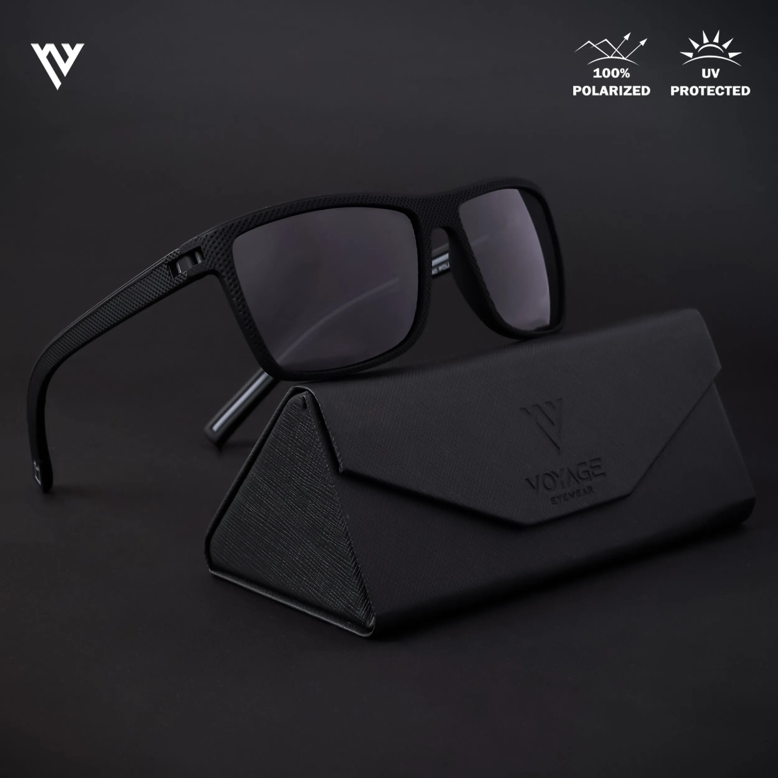 Black Polarized Wayfarer Sunglasses - PMG4295