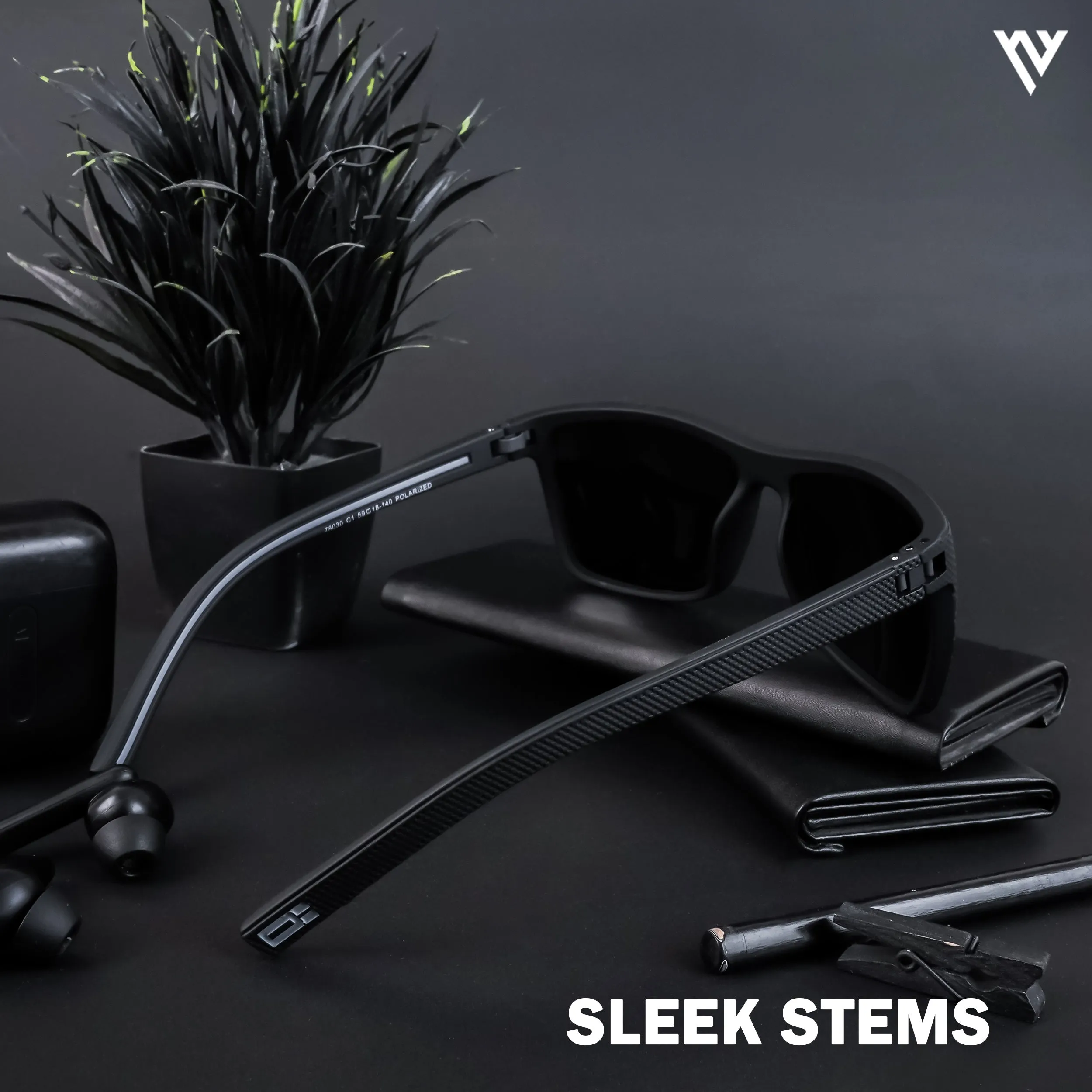 Black Polarized Wayfarer Sunglasses - PMG4295