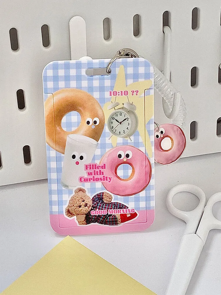 Breakfast Donut Card Holder Keychain