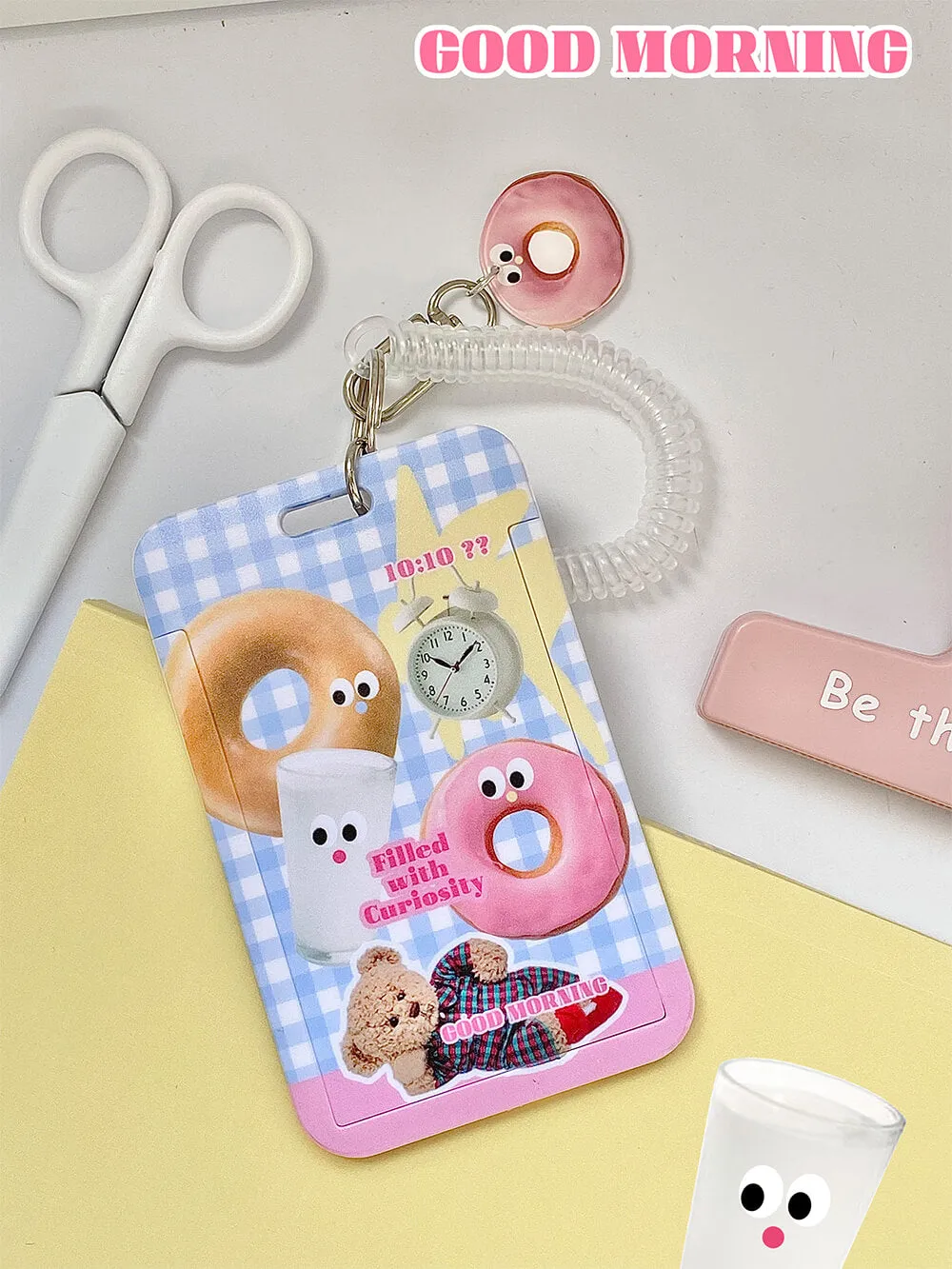 Breakfast Donut Card Holder Keychain