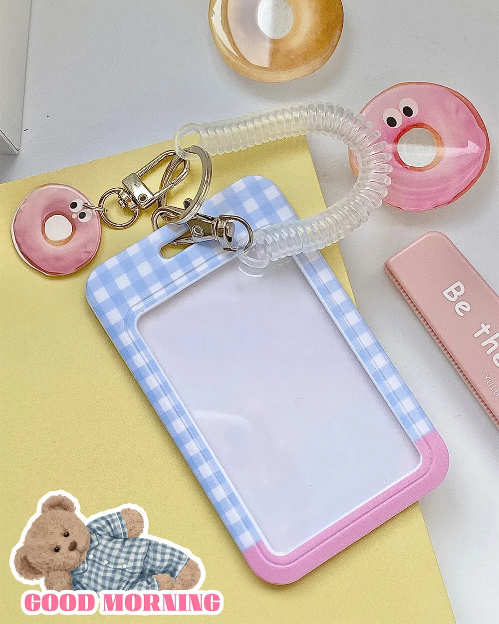 Breakfast Donut Card Holder Keychain