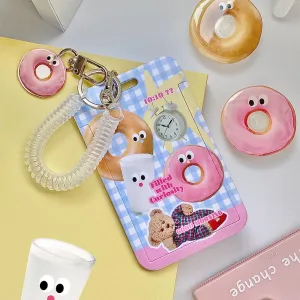 Breakfast Donut Card Holder Keychain
