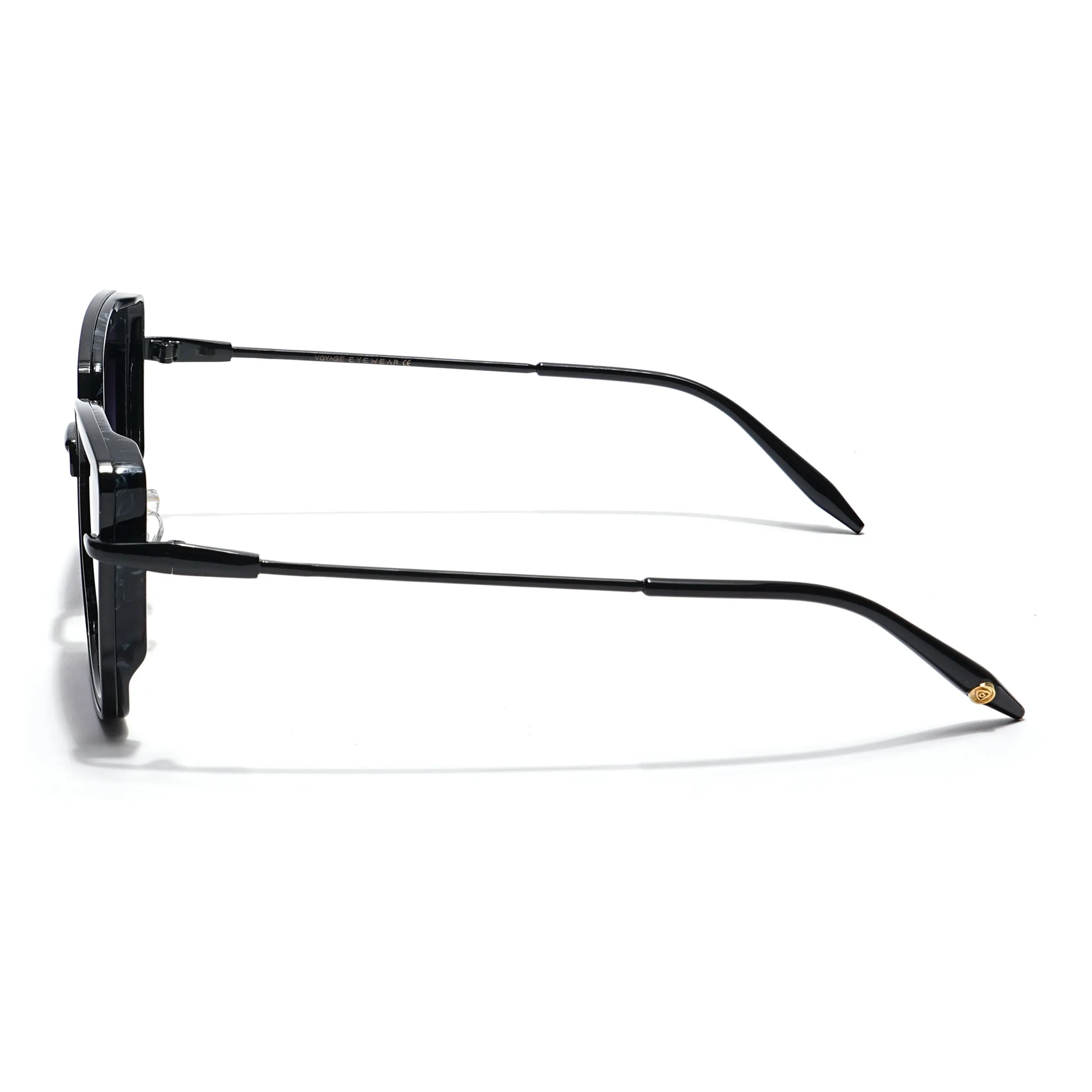 Cateye Sunglasses (Grey & Clear Lens | Black & Grey Frame - MG6014)