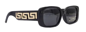 Chania Polarized Women Sunglasses, 1.1mm Polarized Grey Lenses, 100% UVA UVB Protection (Black, Square)  NY Fifth Avenue