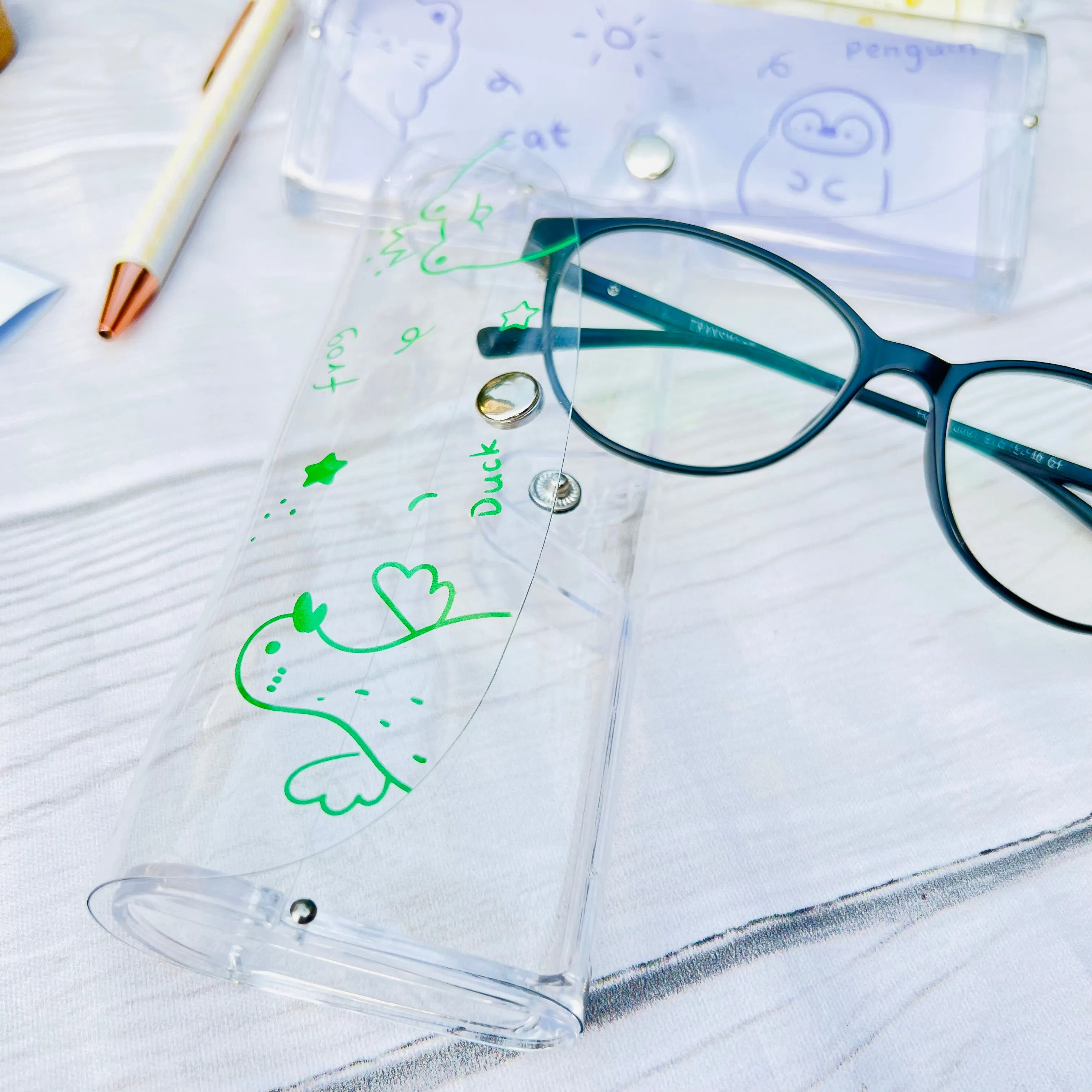 Clear Transparent Travel Sunglass Case - Animals
