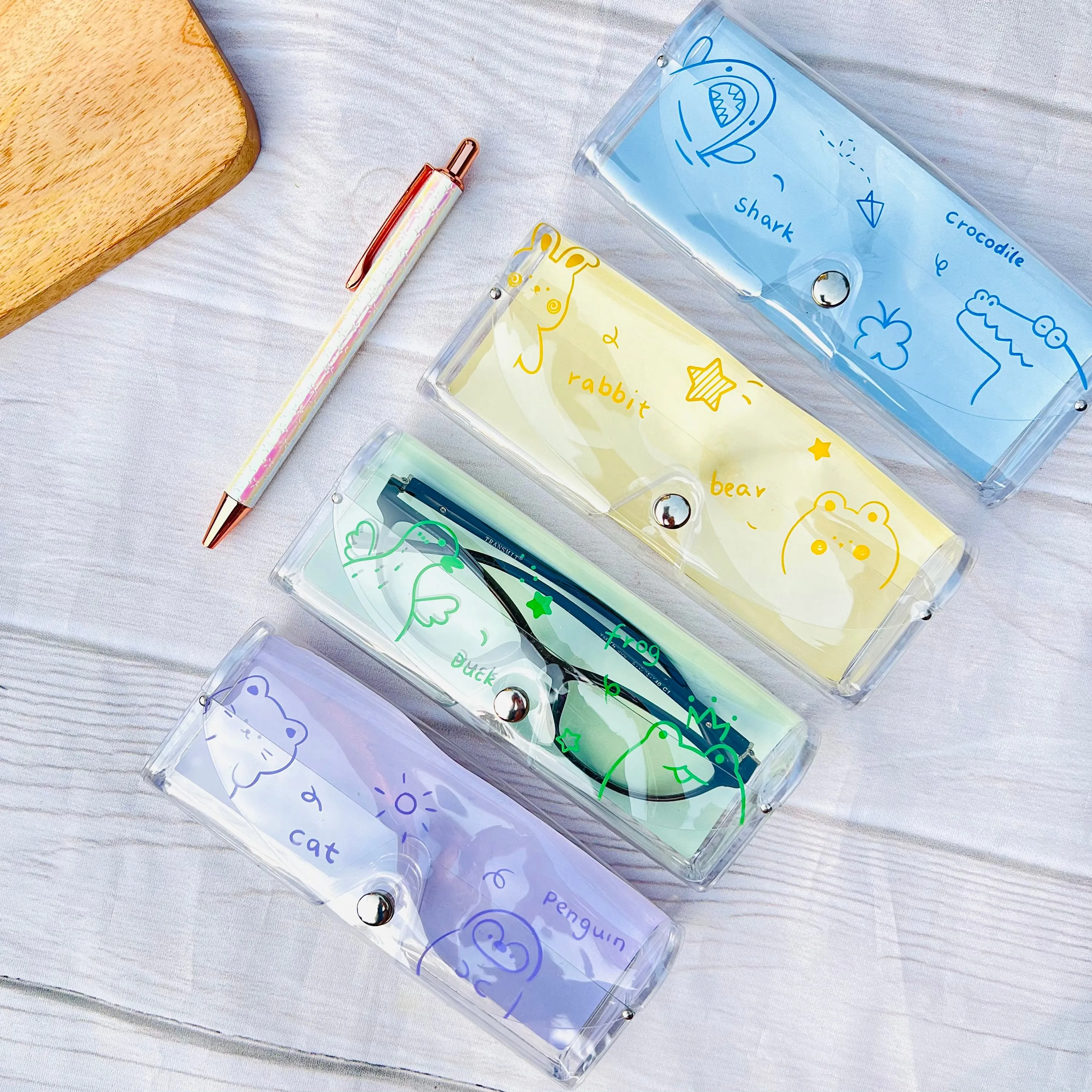 Clear Transparent Travel Sunglass Case - Animals