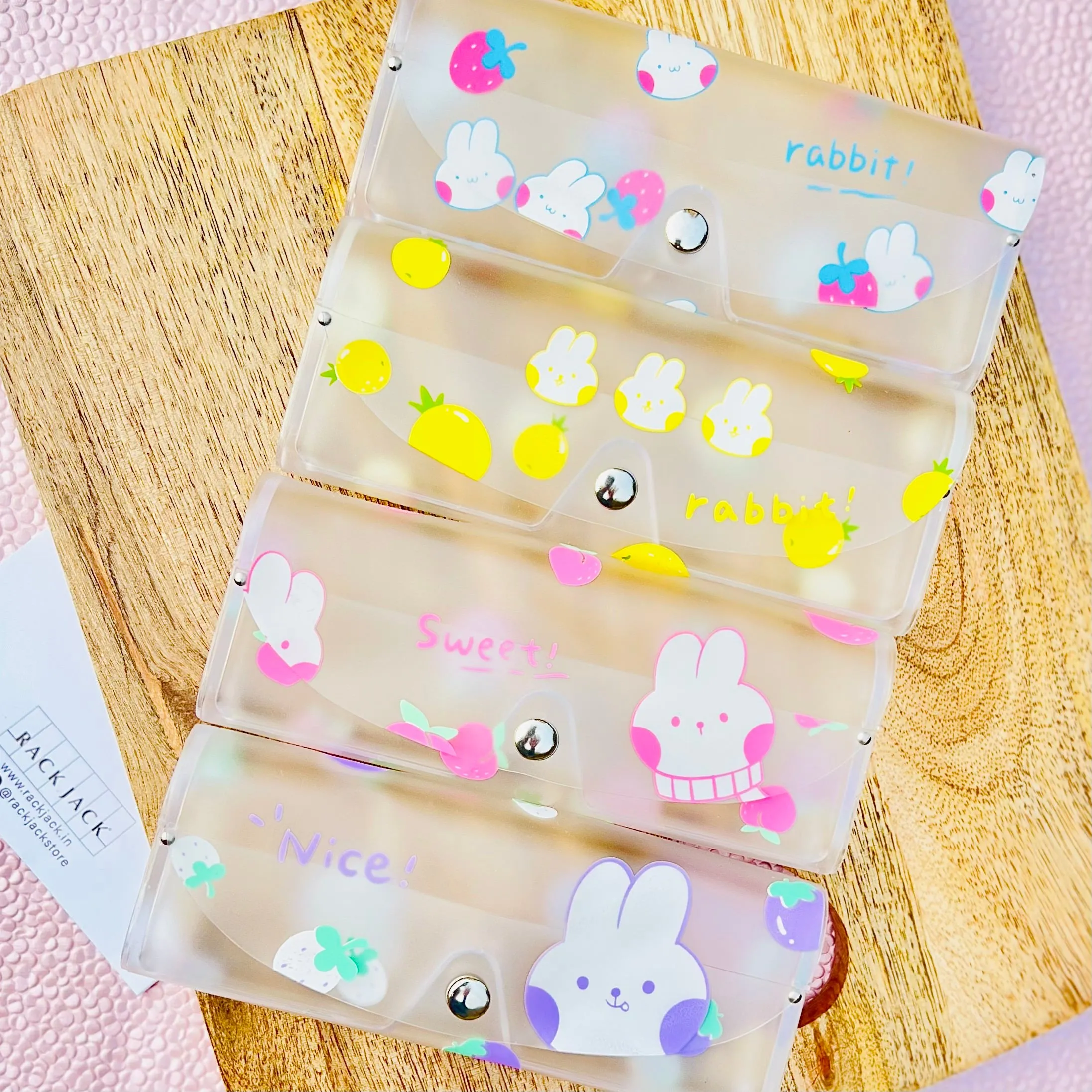 Clear Transparent Travel Sunglass Case - Rabbit