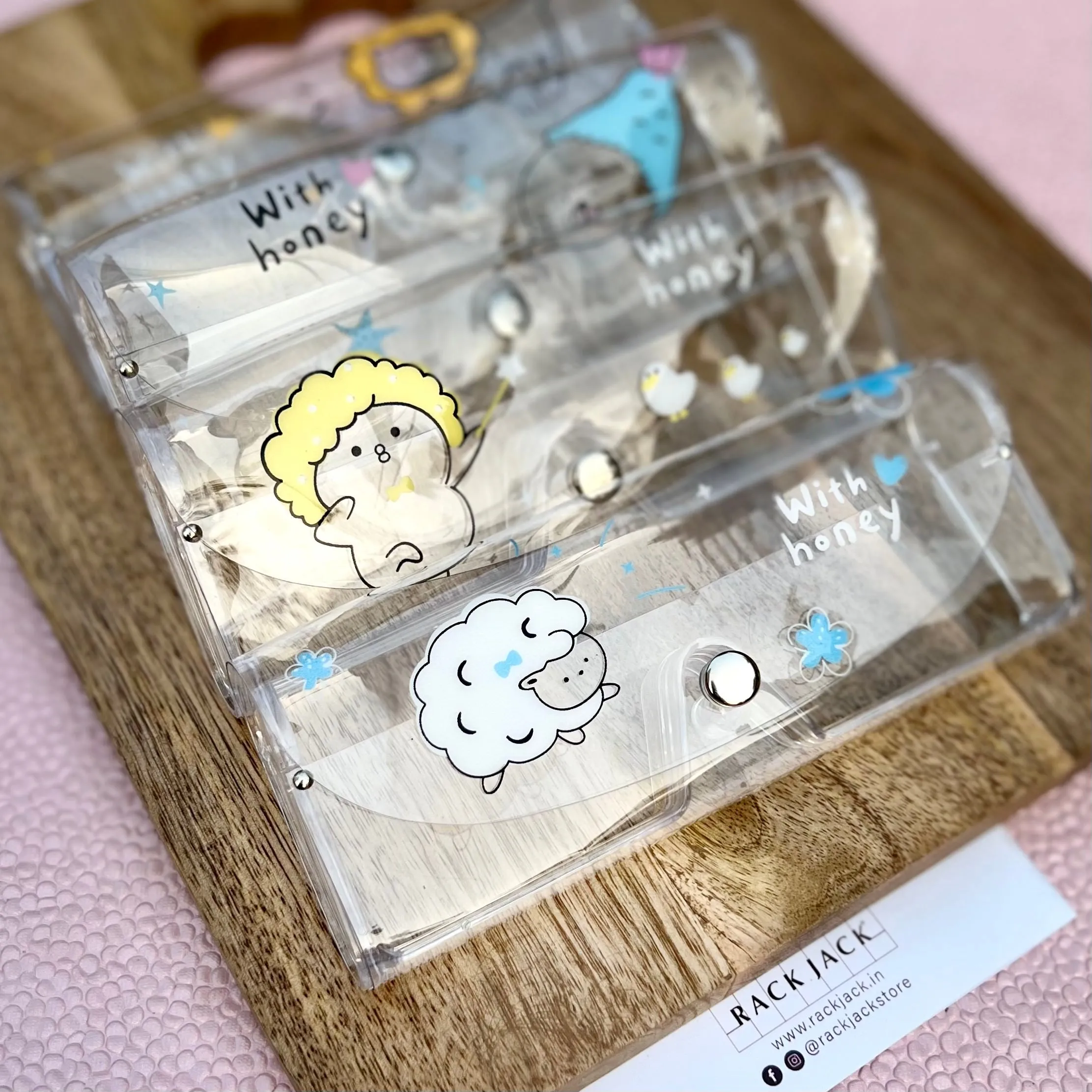 Clear Transparent Travel Sunglass Case - With Honey