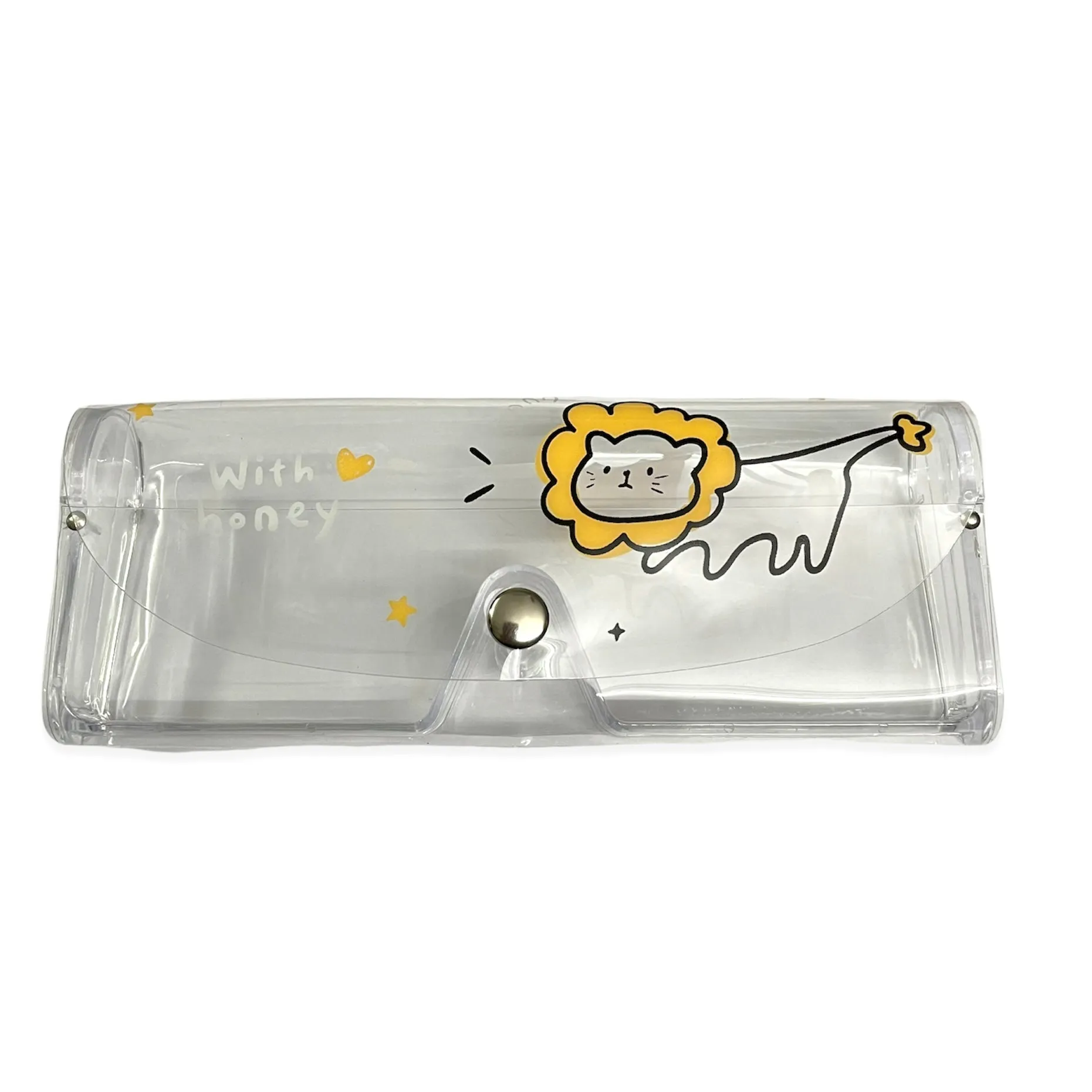 Clear Transparent Travel Sunglass Case - With Honey