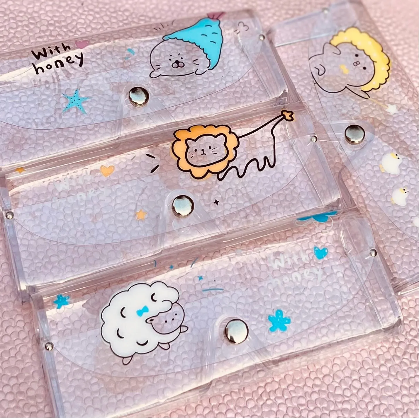 Clear Transparent Travel Sunglass Case - With Honey