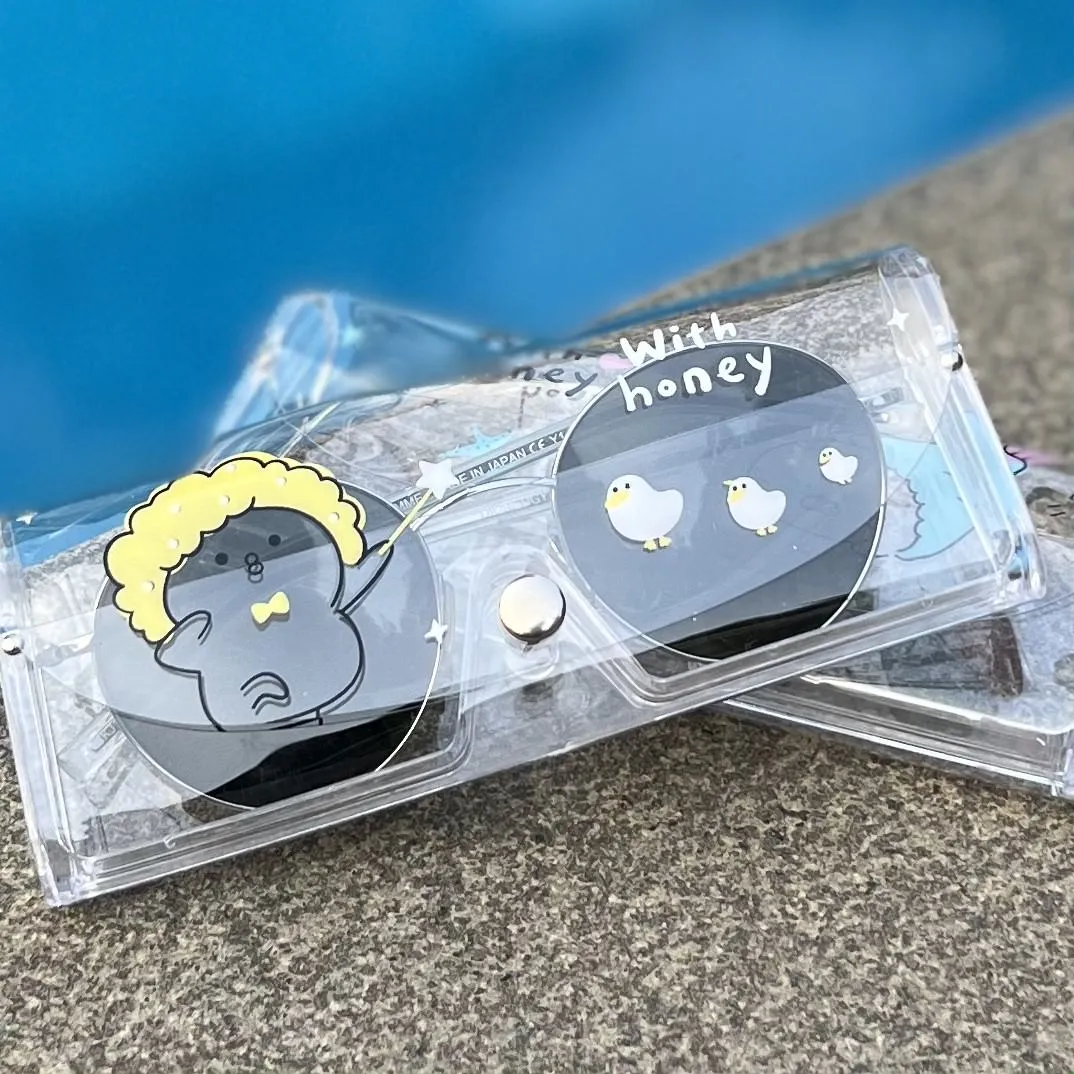Clear Transparent Travel Sunglass Case - With Honey