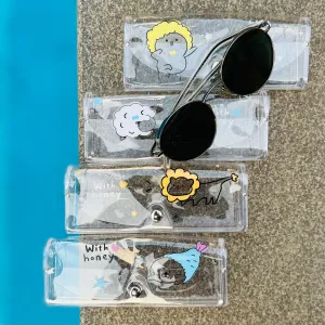 Clear Transparent Travel Sunglass Case - With Honey