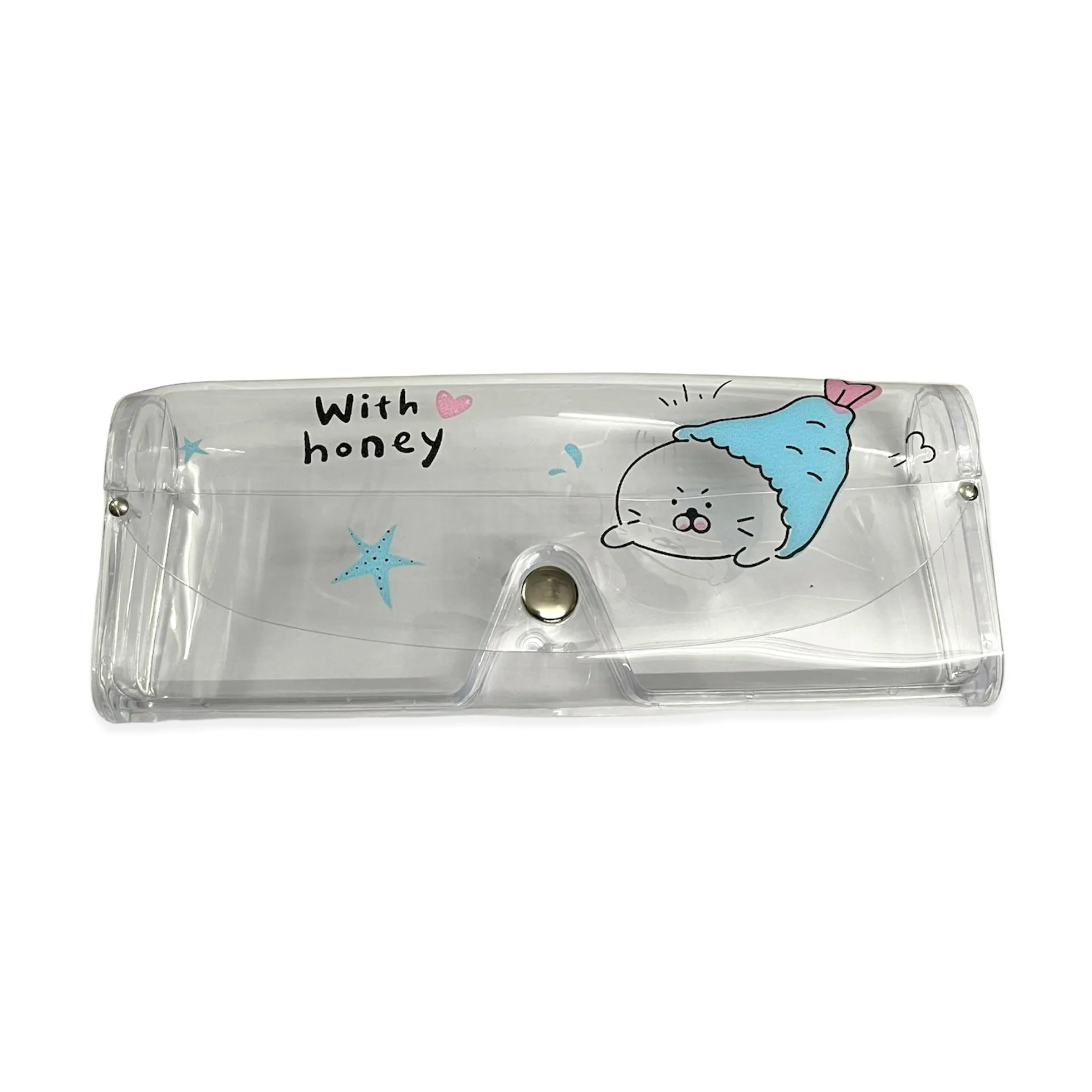 Clear Transparent Travel Sunglass Case - With Honey