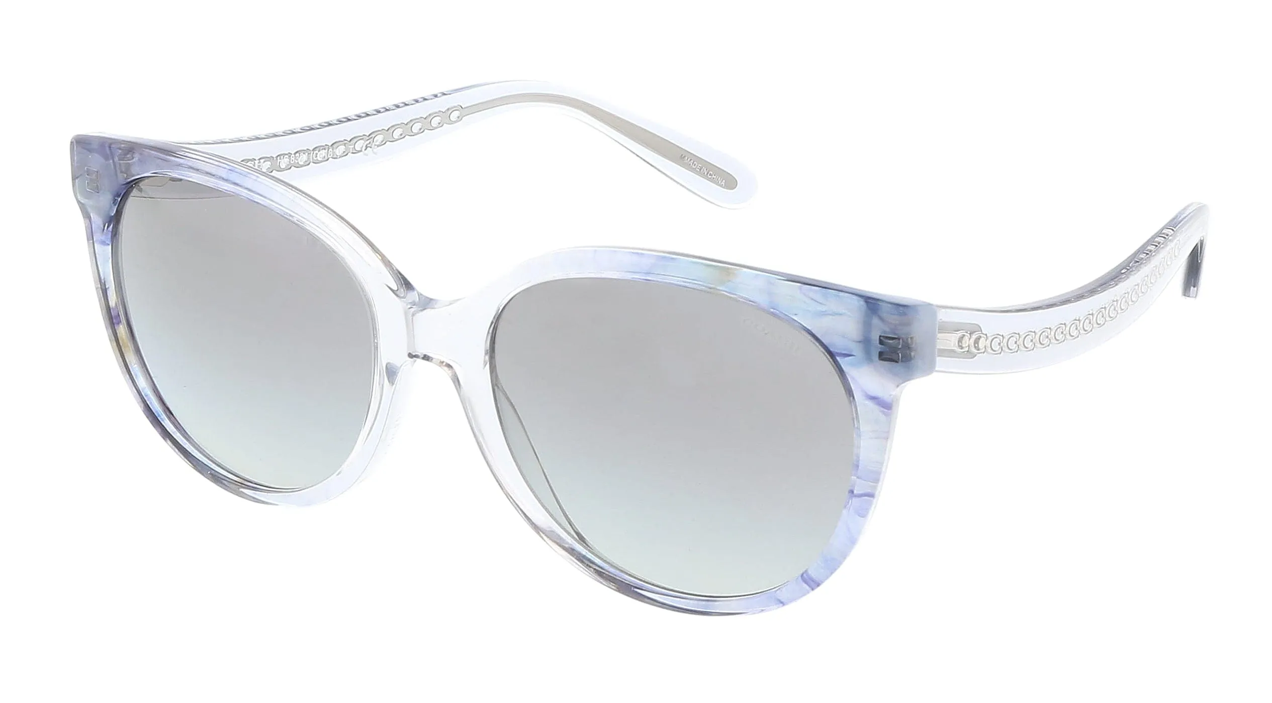 Coach 0HC8321 56553C55 Blue Ombre Full rim Round Sunglasses