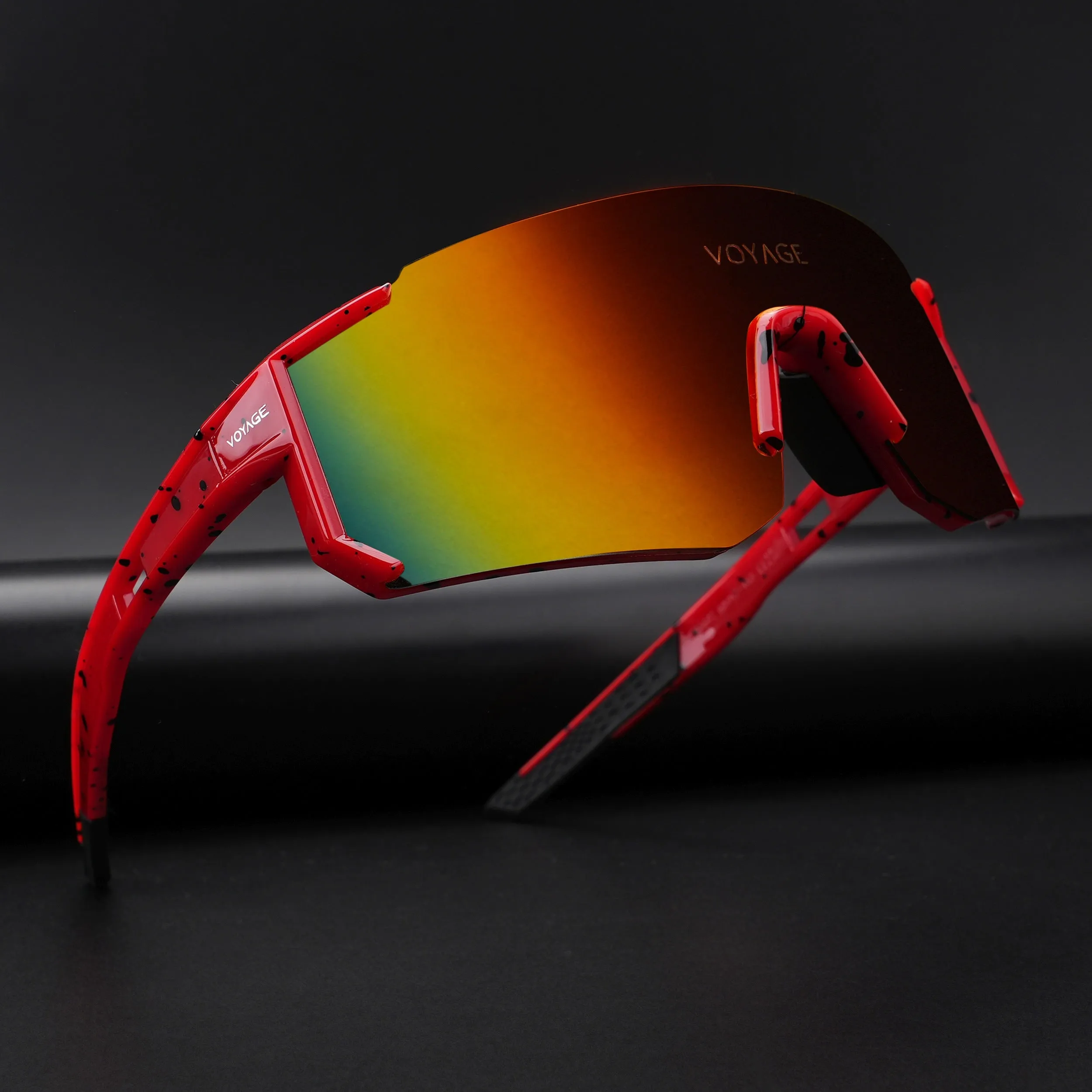 Drift Polarized Sunglasses (Multicolor Lens | Red Frame - PMG5598)