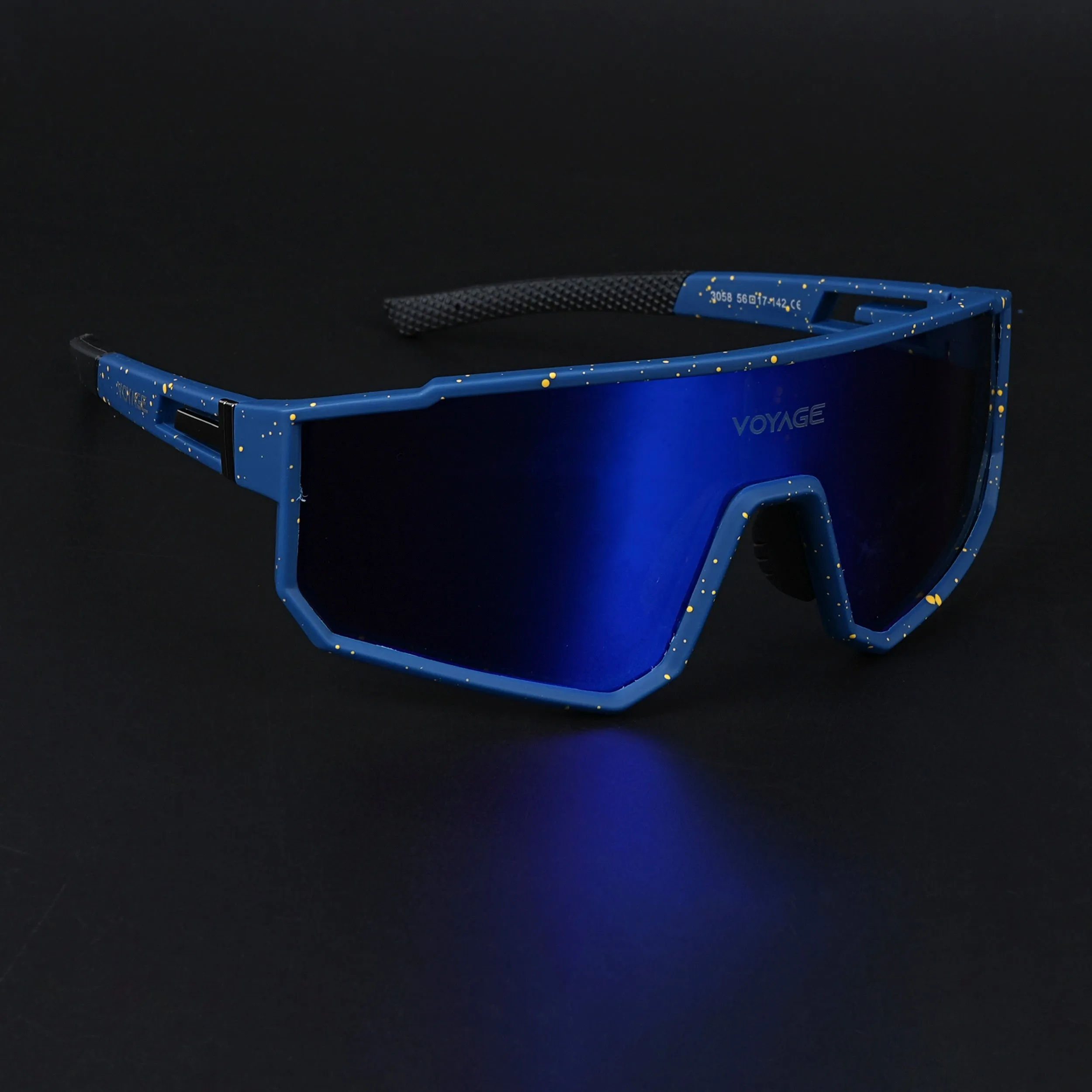 Drift Voyage Wrap Around Sunglasses (Multicolor Lens | Blue Frame - PMG6057)