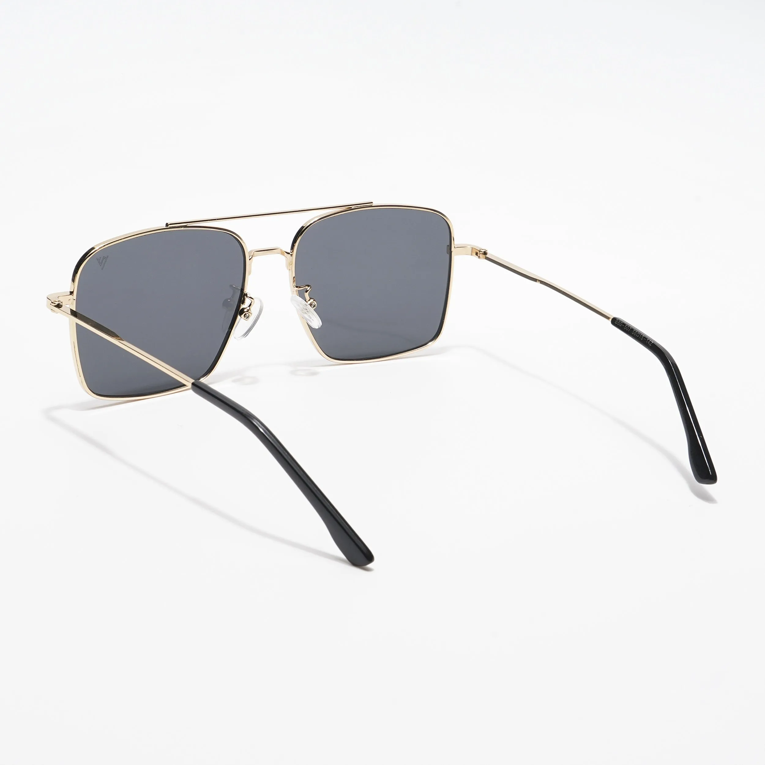 Ebon | Aviator Sunglasses (Black Lens | Golden Frame - MG5178)