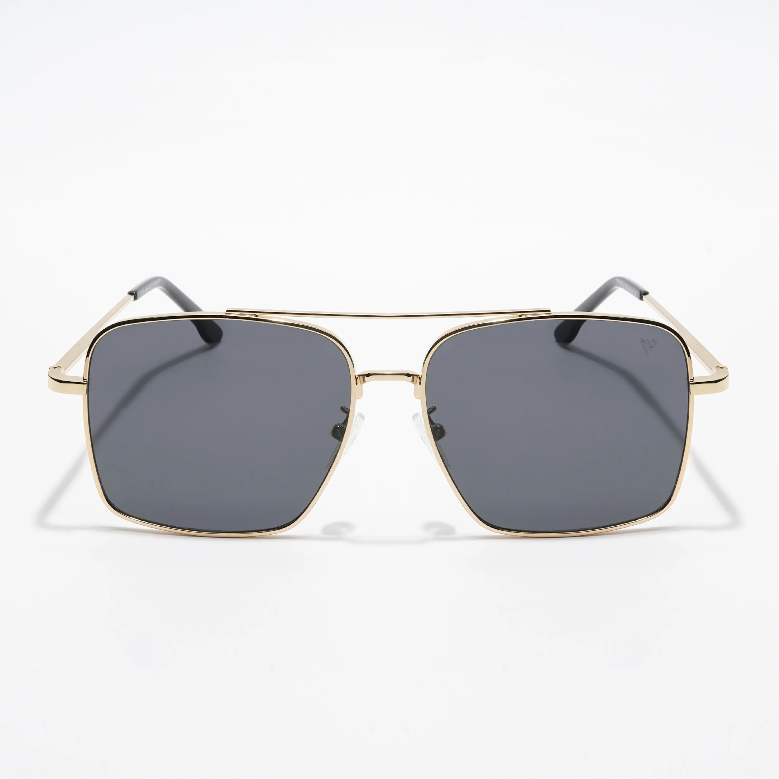 Ebon | Aviator Sunglasses (Black Lens | Golden Frame - MG5178)