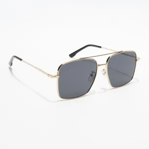 Ebon | Aviator Sunglasses (Black Lens | Golden Frame - MG5178)
