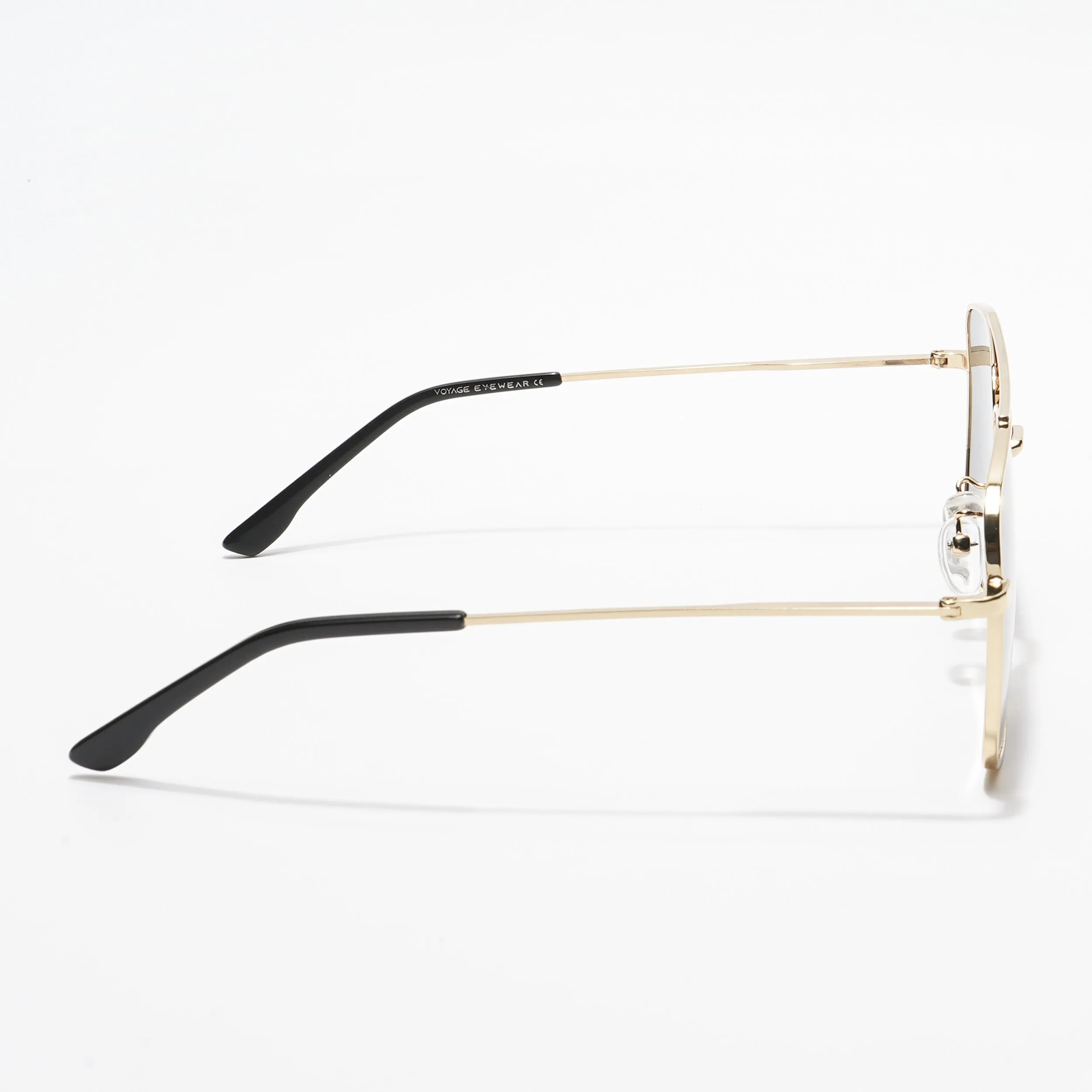 Ebon | Aviator Sunglasses (Black Lens | Golden Frame - MG5178)