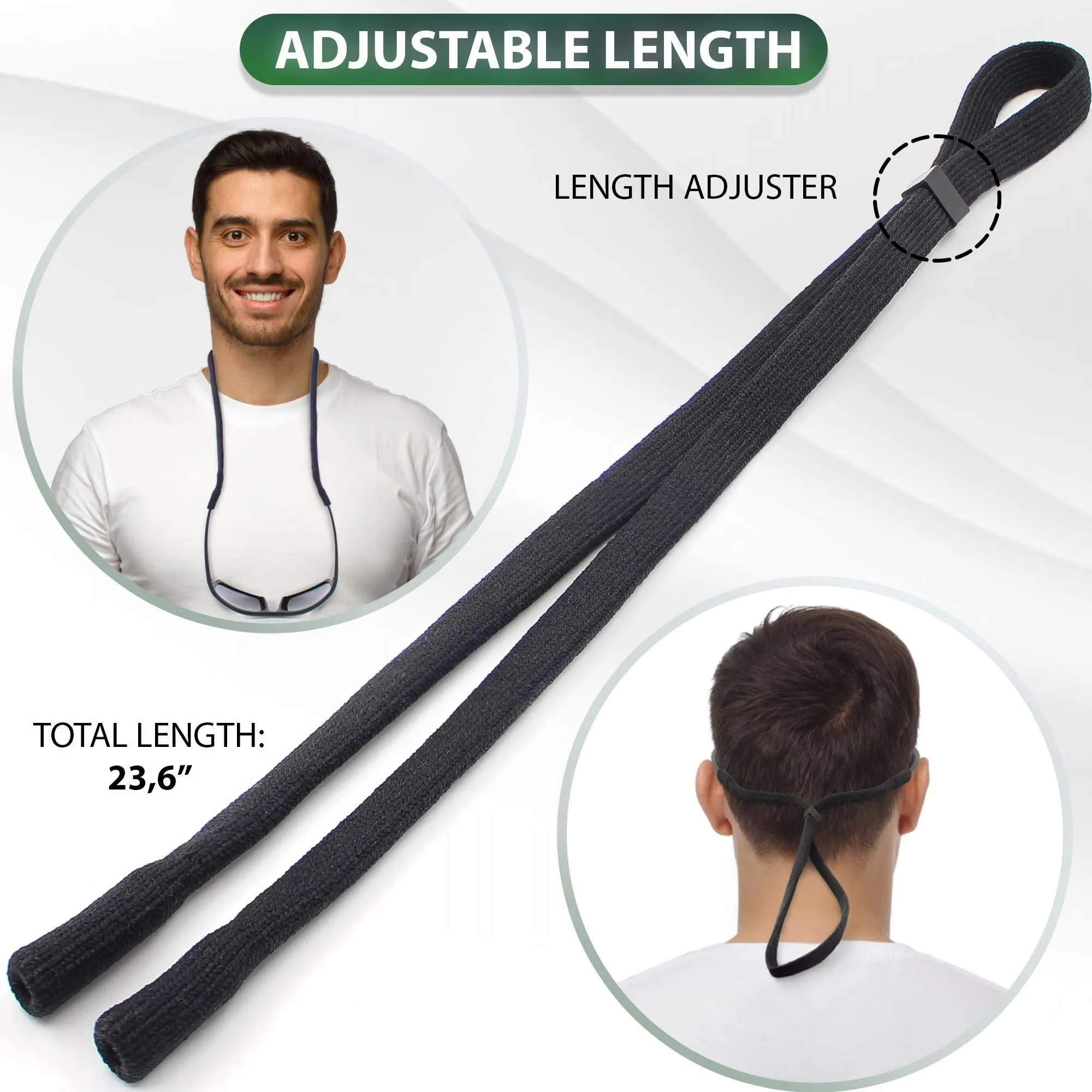 Eye Glass String Strap Holder Adjustable Eyeglass Soft Cord 6 Pcs for Men Women