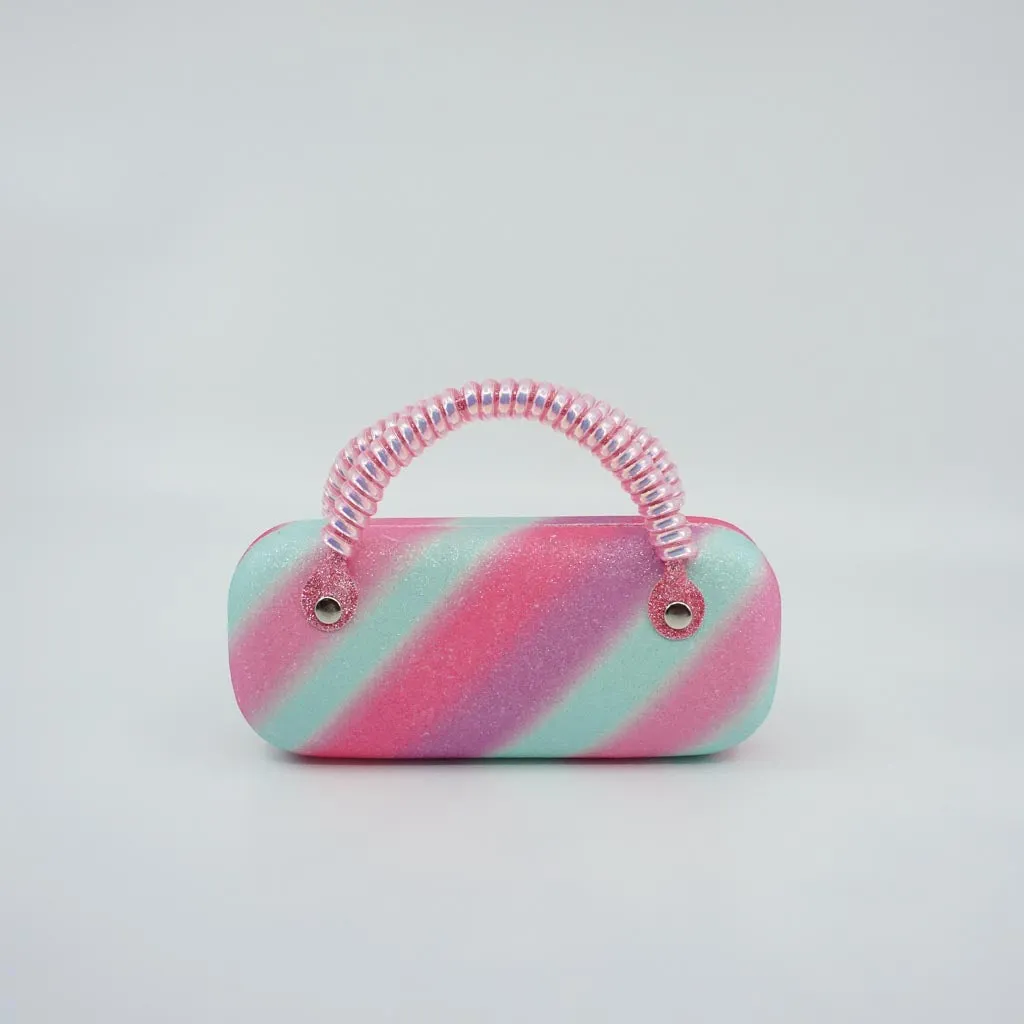 Flower Glitter Sunglasses and Case Set